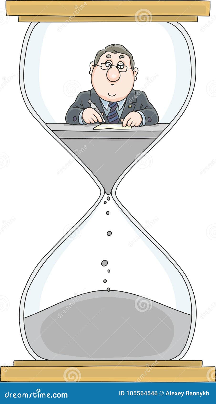 clerk in a hourglass