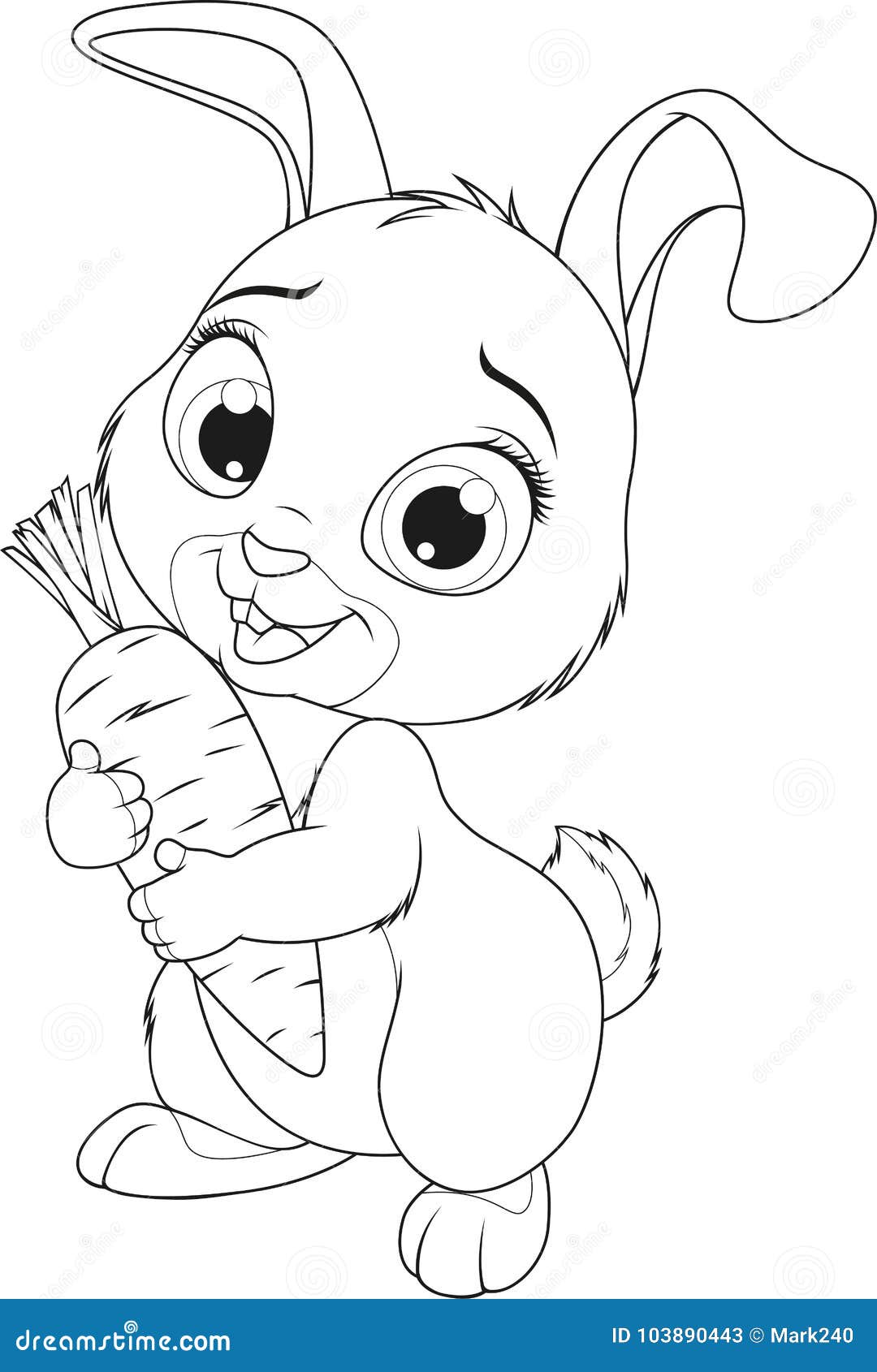 bunny funny coloring vector illustration