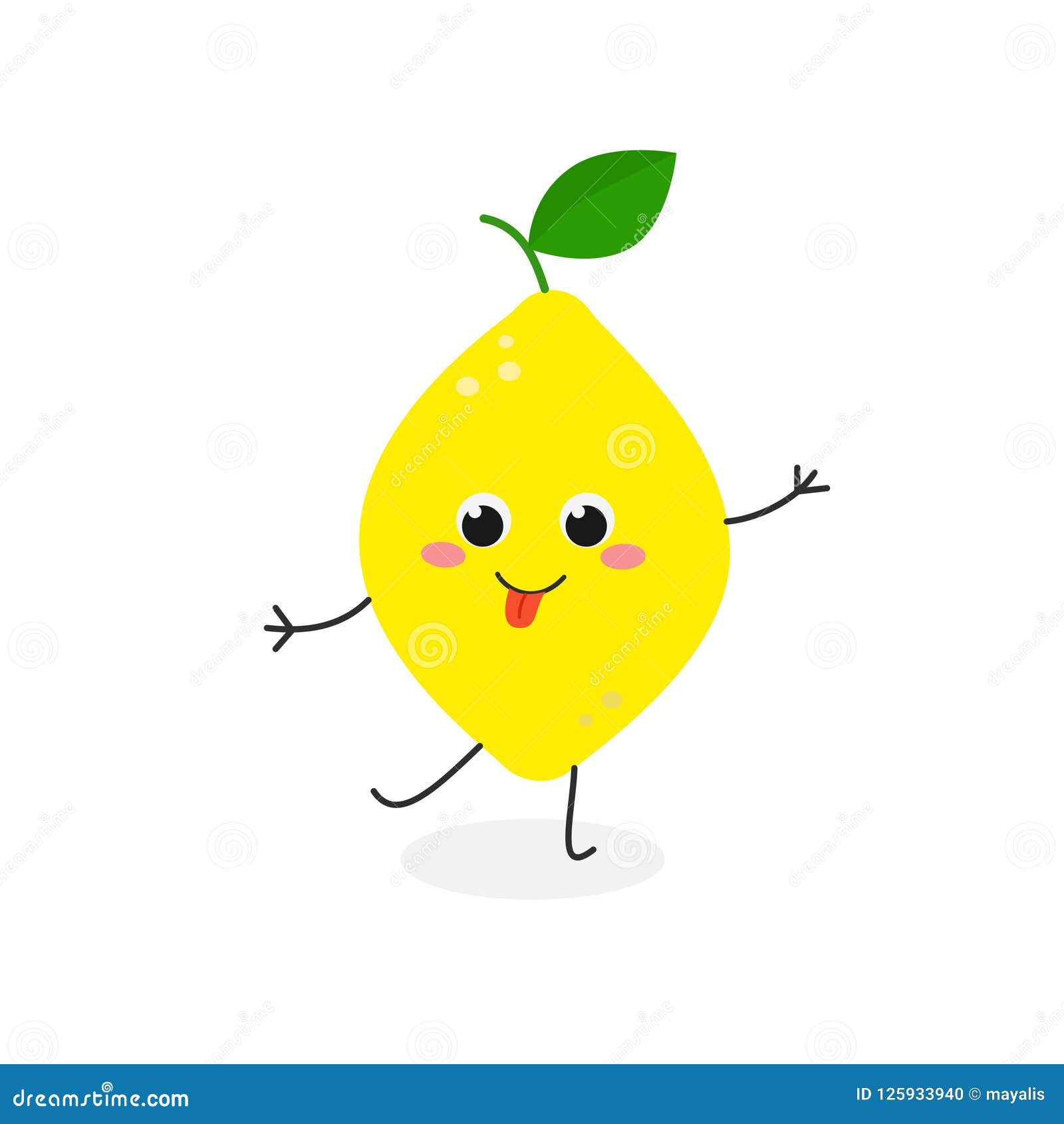 Vector Illustration of Funny Cartoon Lemon Stock Vector - Illustration ...