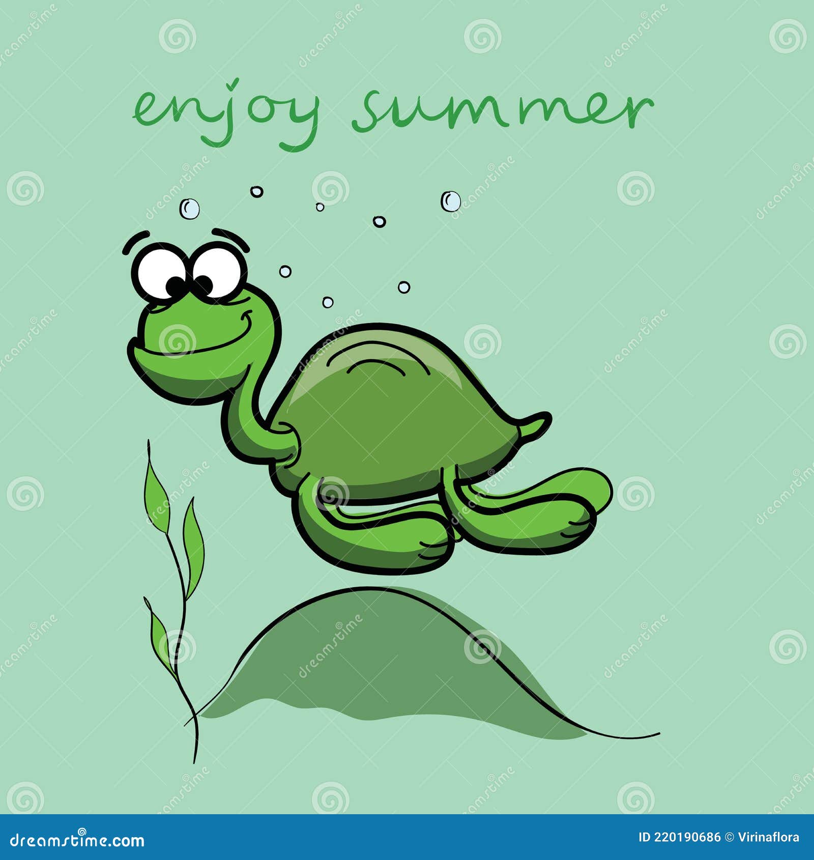 Vector Illustration of Funny Turtle Stock Vector - Illustration of ...