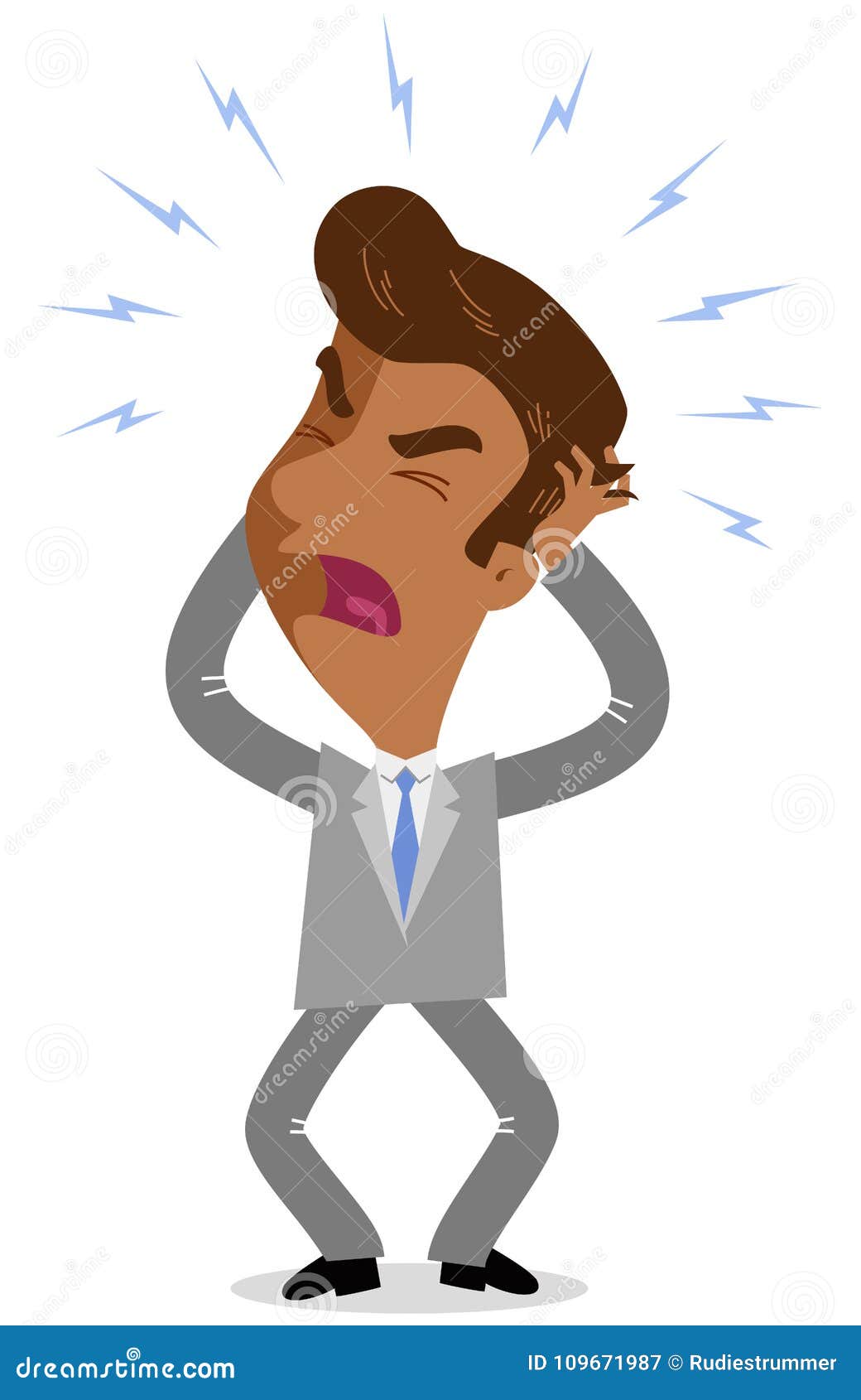 Vector Illustration of a Furious Asian Cartoon Businessman Tearing His ...