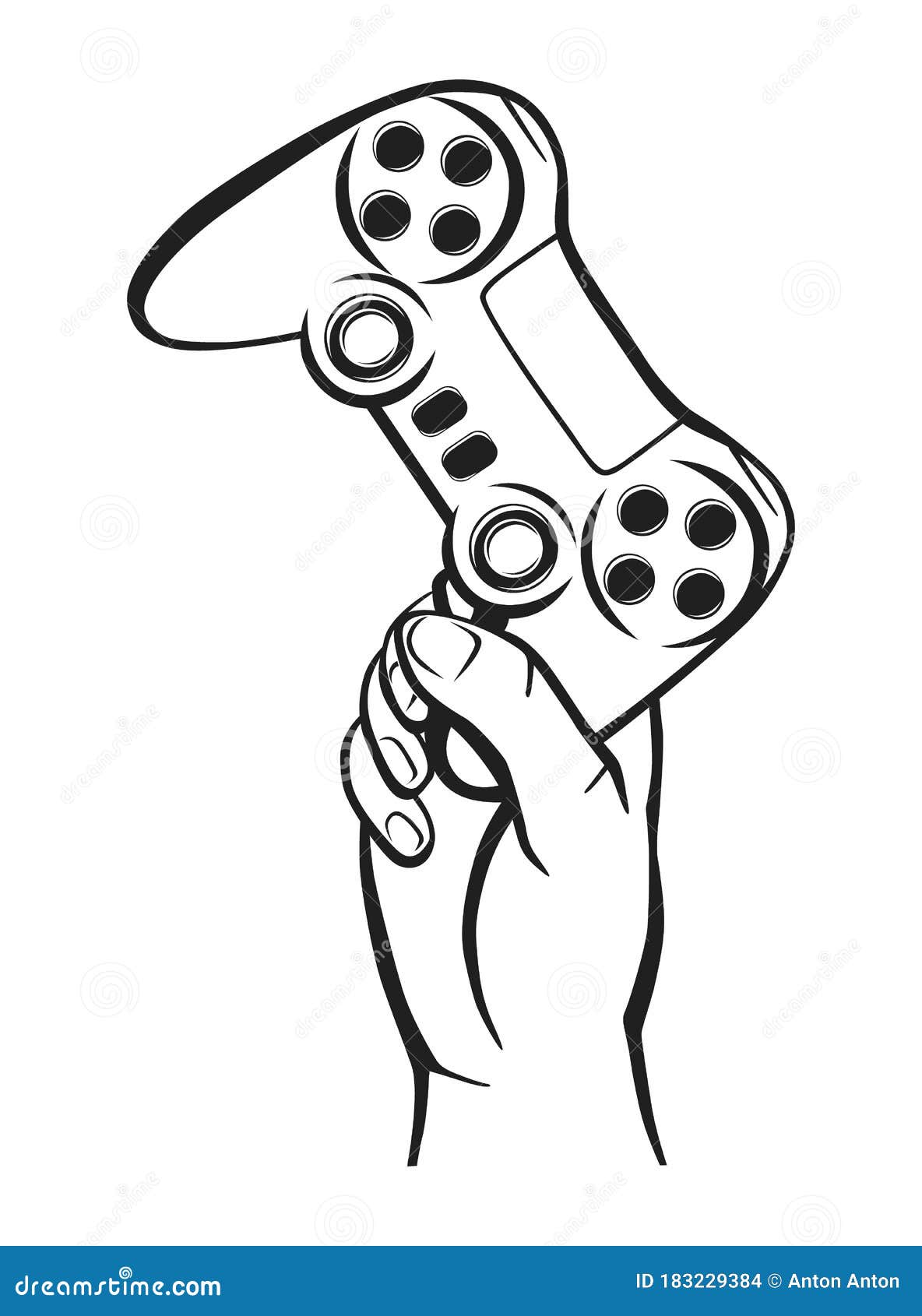 Hand-drawn vector sketch of a generic contemporary Video Game