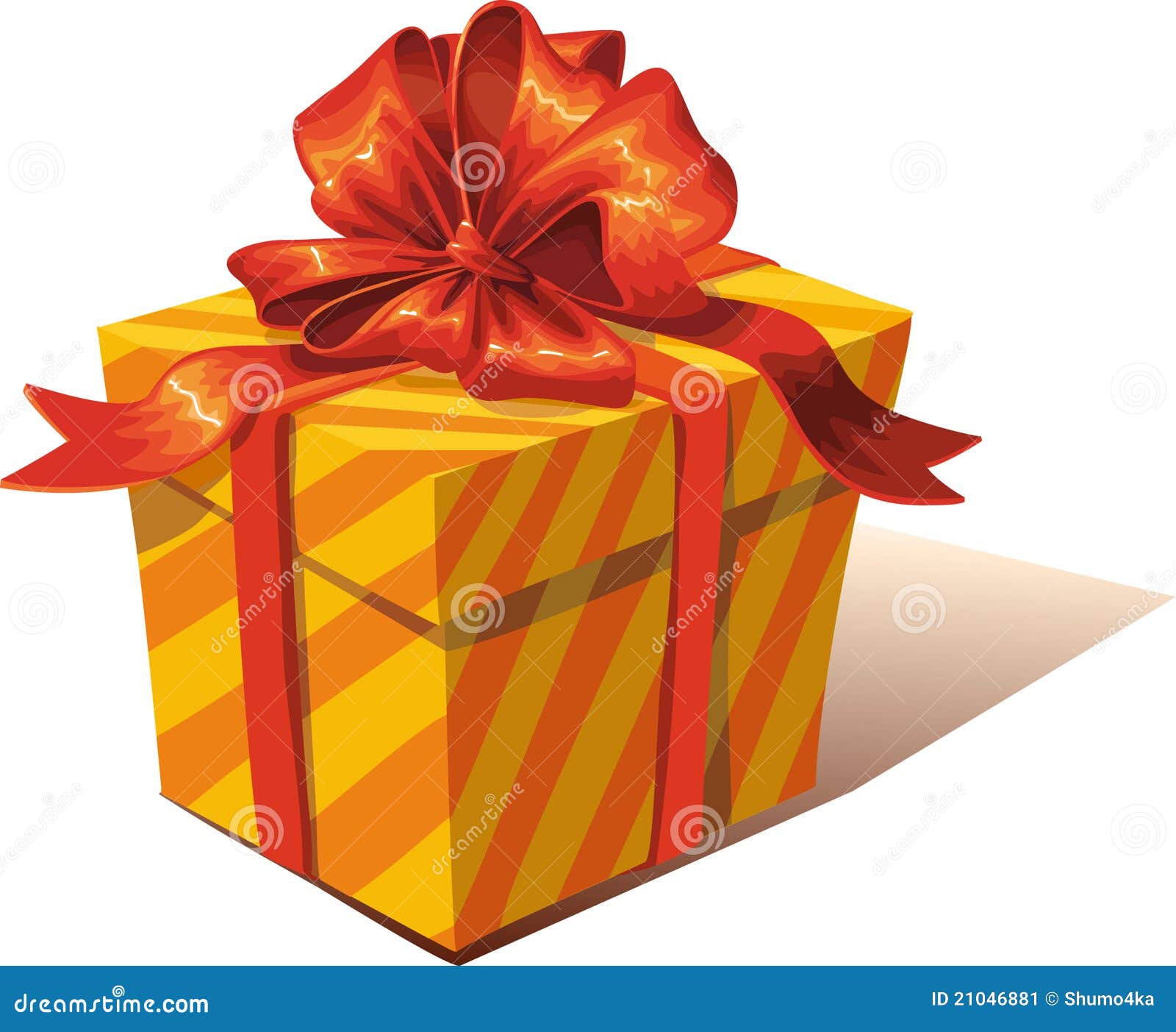 Vector Illustration Of Gift Box With Ribbon On White Stock Illustration ...