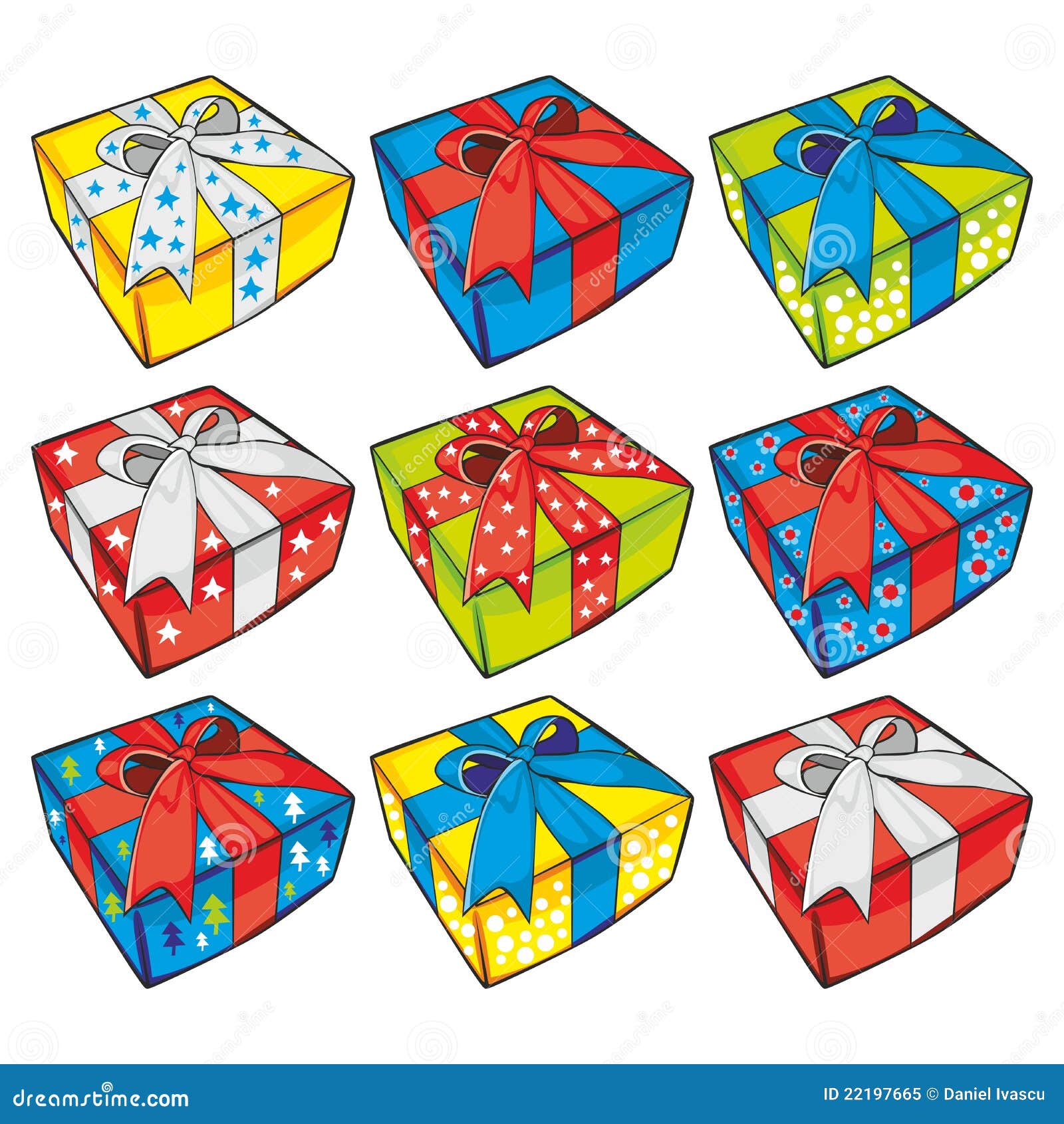 Vector Illustration of Gift Boxes Stock Vector Illustration of holly