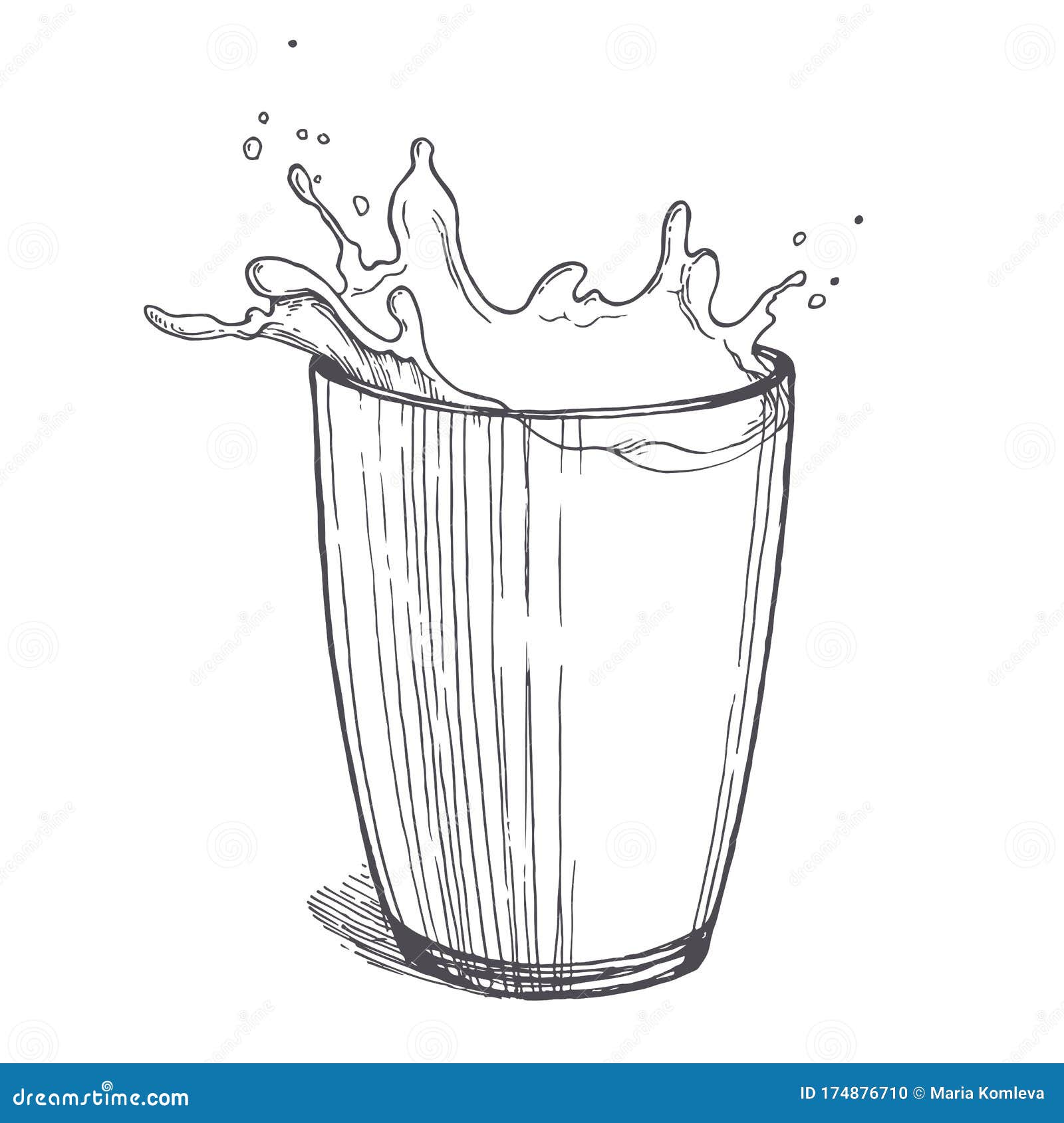 Glass Of Water Stock Illustration - Download Image Now - Drinking Glass,  Water, Drawing - Art Product - iStock