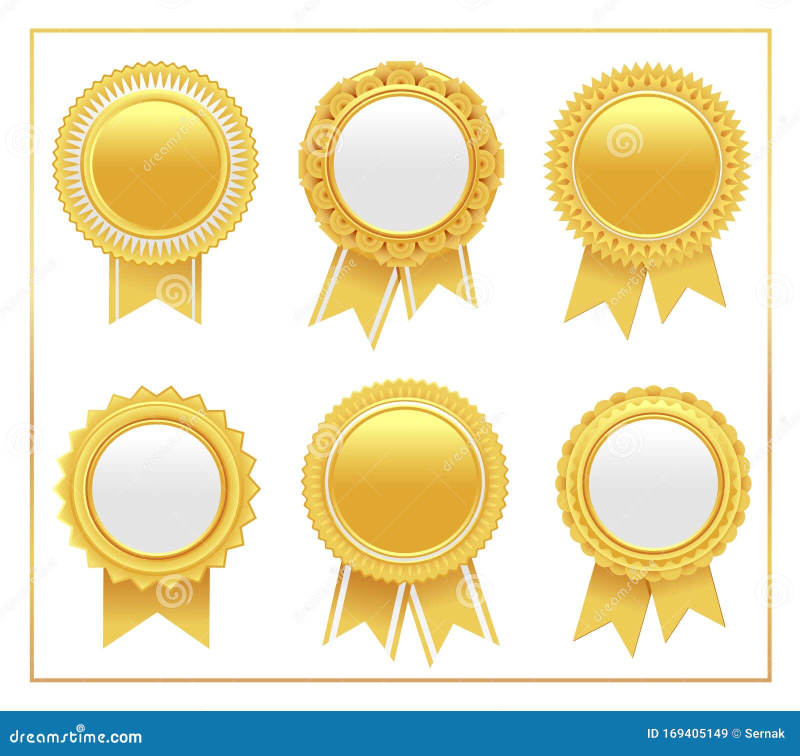  gold award rosette set 2