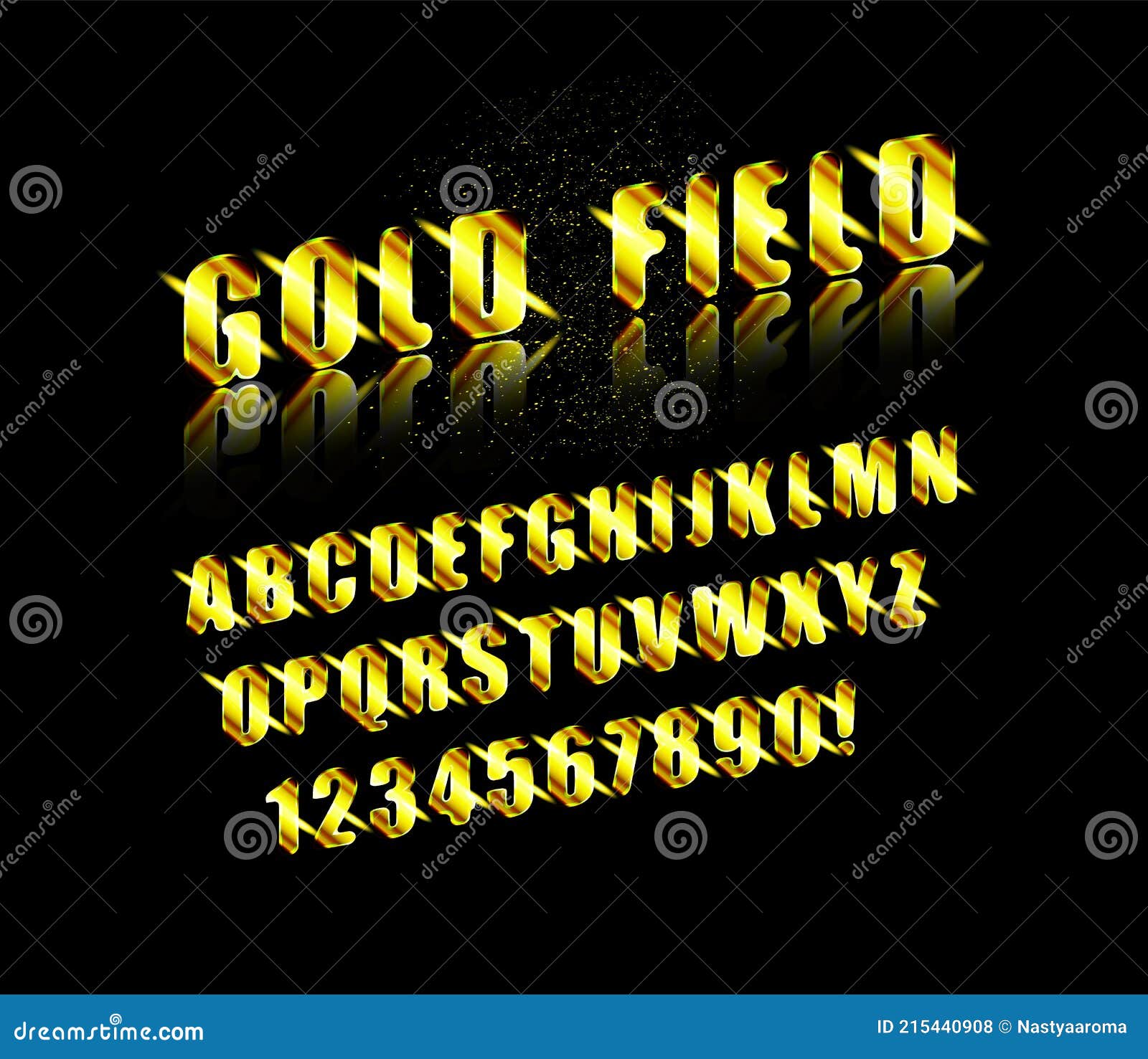 Vector Illustration of Golden Alphabet Stock Vector - Illustration of