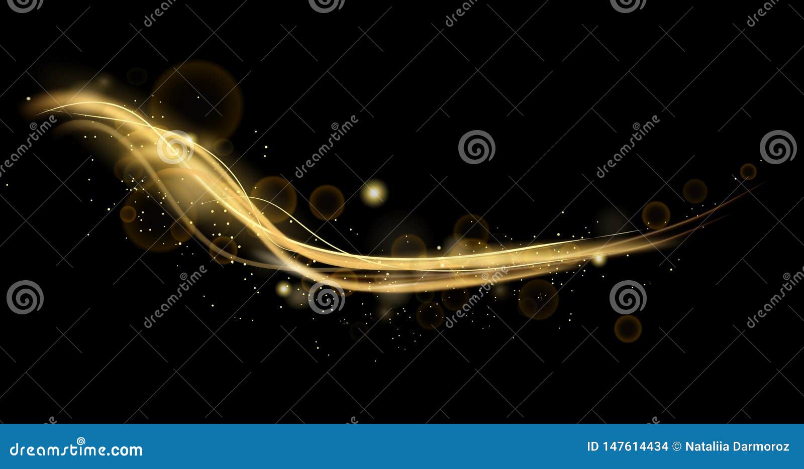 Vector Illustration of Golden Dynamic Lights and Lines Effect with ...