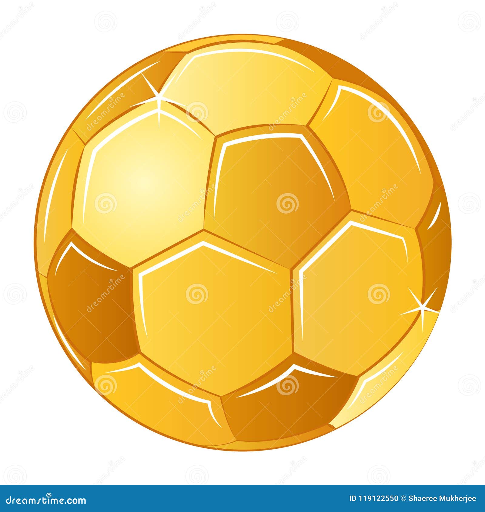 Vector Illustration Golden Football Soccer Stock Vector - Illustration ...