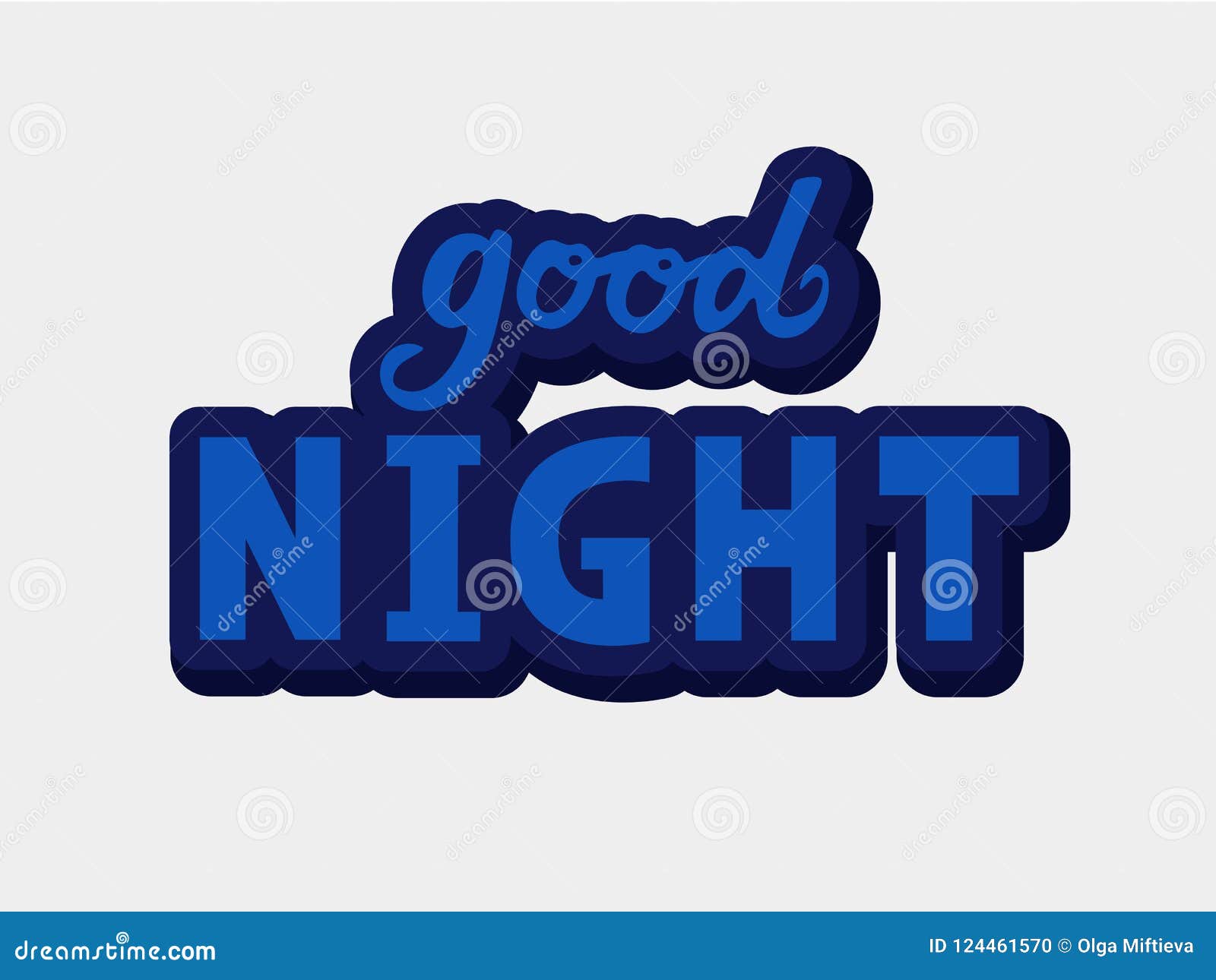 Vector Illustration of Good Night Text for Typography Poster, Logotype ...