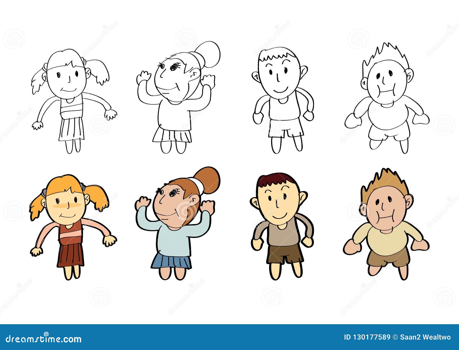 Cartoon Boy Girl Draw Paint Sketch Drawing Children Stock Vector - Illustration of vector, draw: 130177589 Cartoon Boy Girl Draw Paint Sketch Drawing Children Stock Vector - Illustration of vector, draw: 130177589