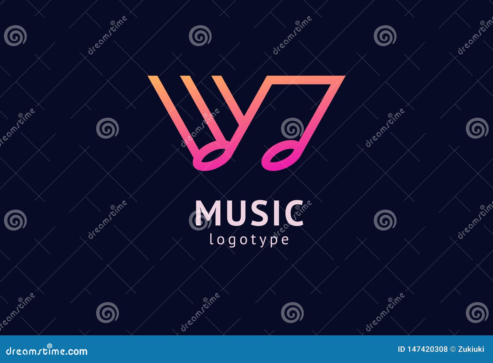  , graphic  note web logotype. abstract music logo icon  . sound recording studio, night party