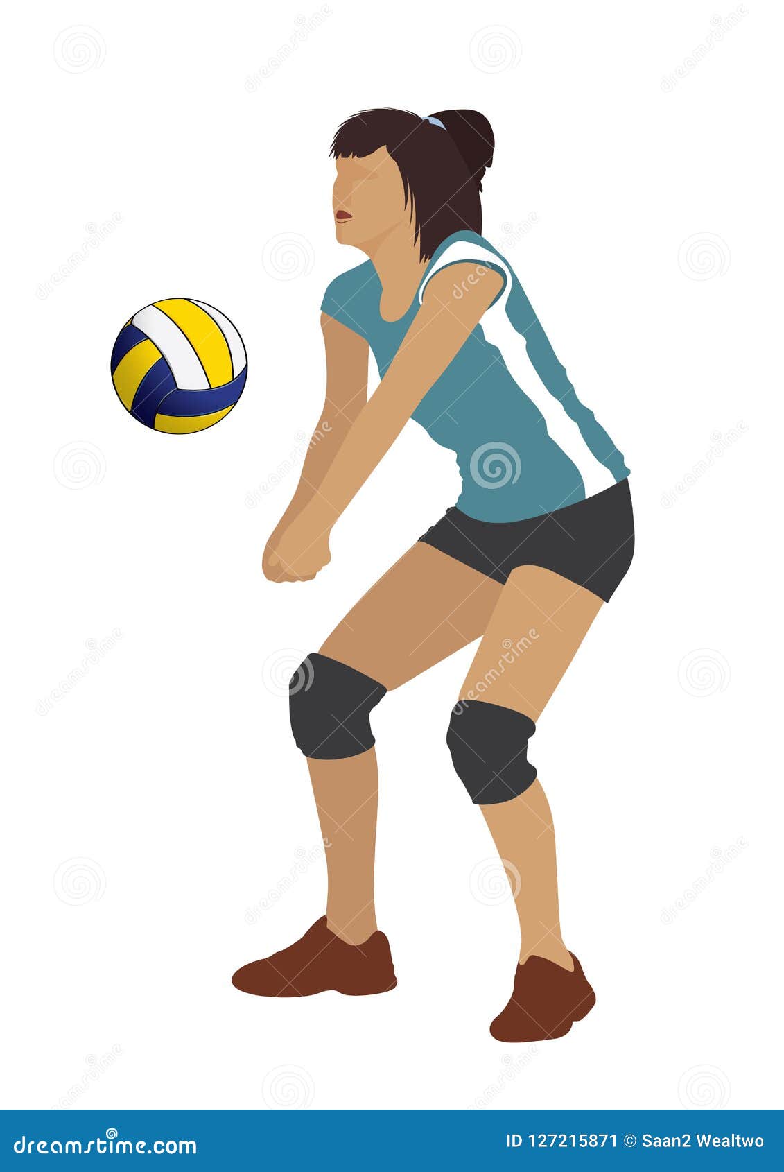 Sport Volleyball Female Game Play Stock Vector - Illustration of match ...