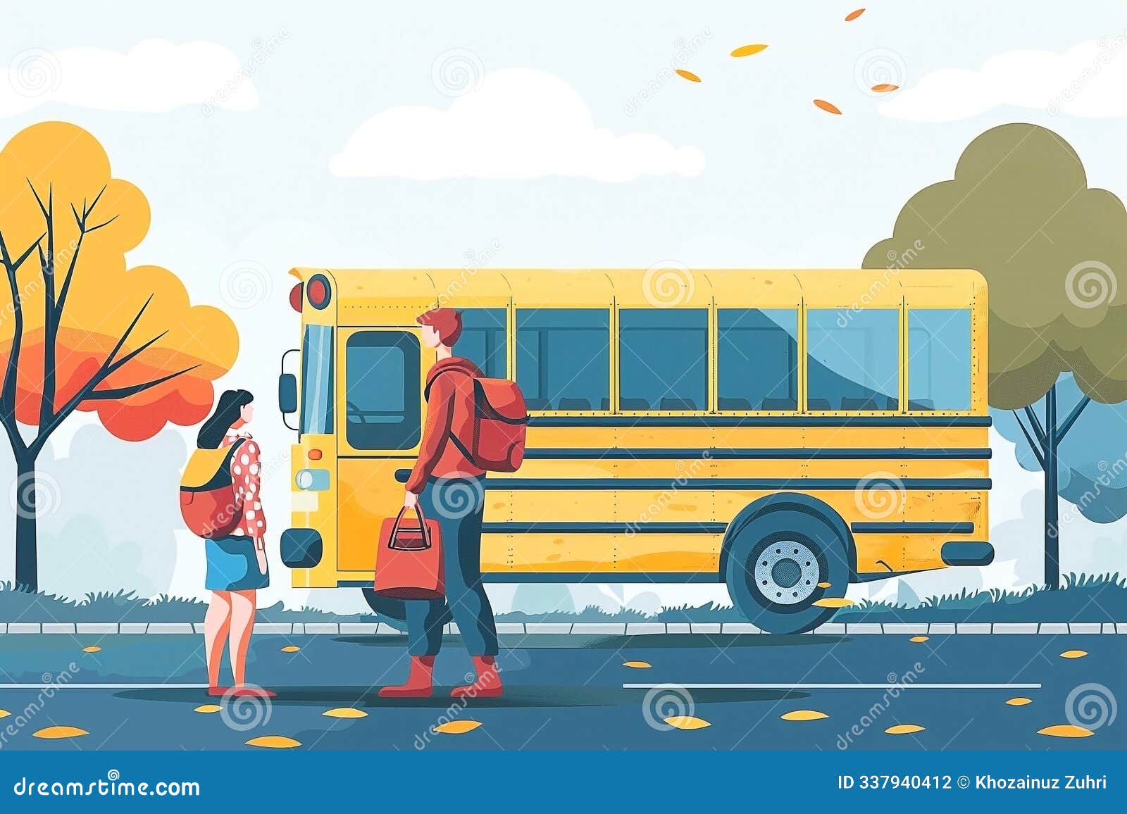   of grateful parent thanking school bus driver for safe driving