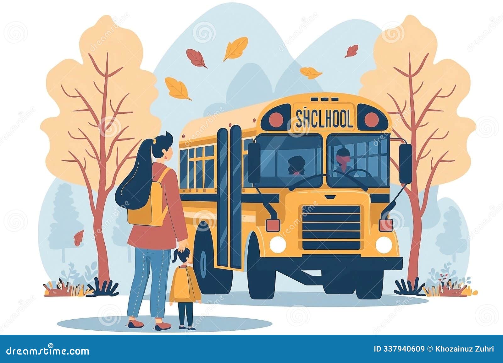   of grateful parent thanking school bus driver for safe driving