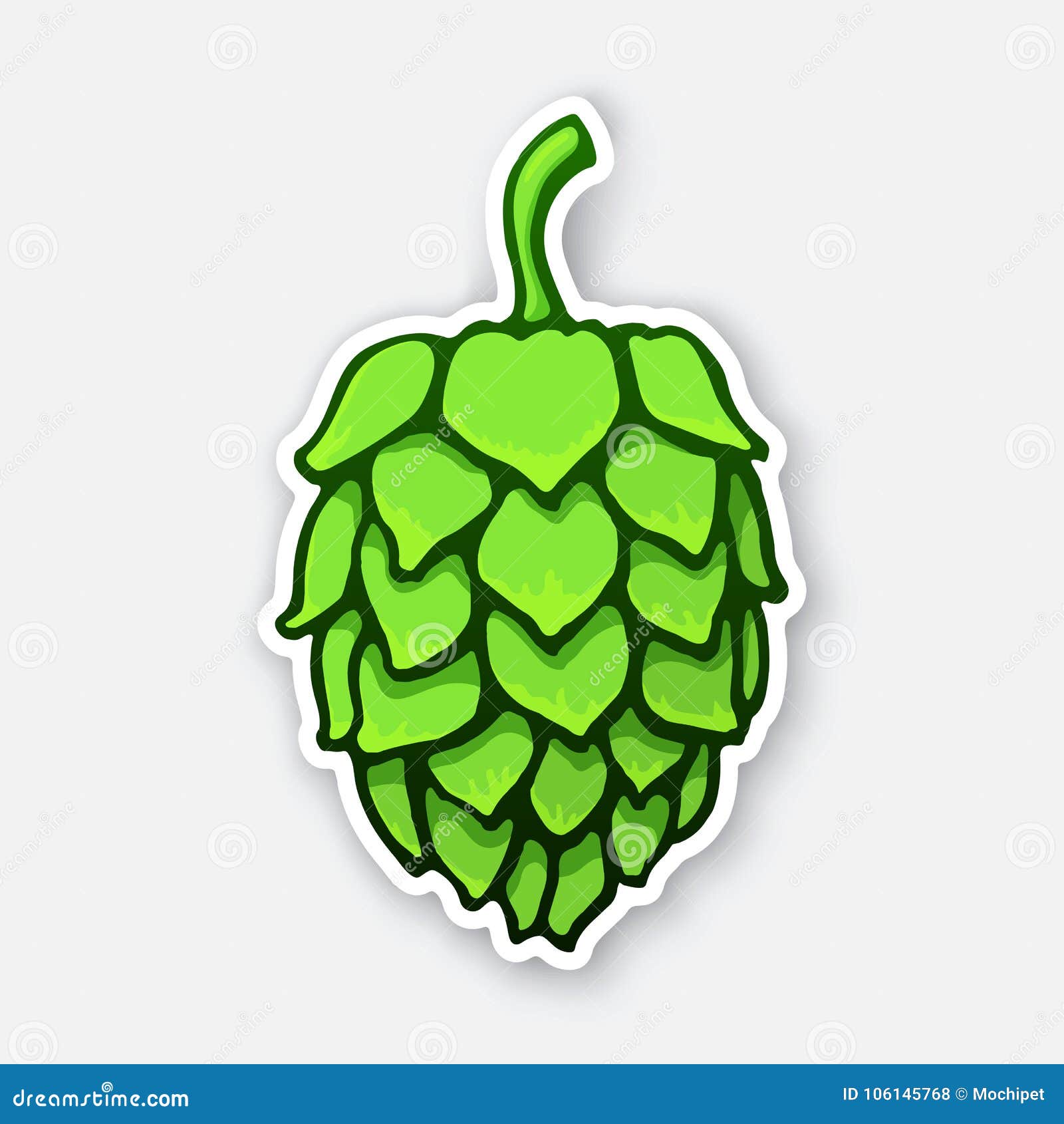 sticker of a green cone of hop