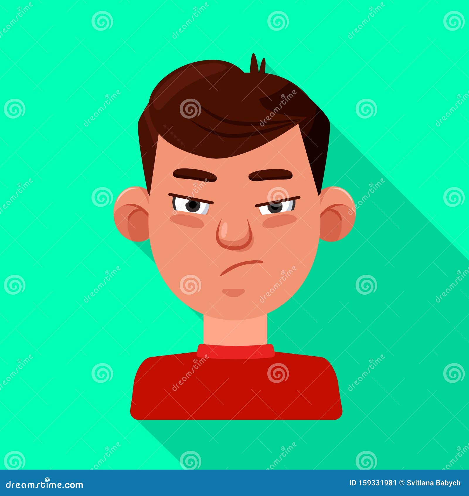 Vector Design of Guy and Anger Icon. Collection of Guy and Emotion ...