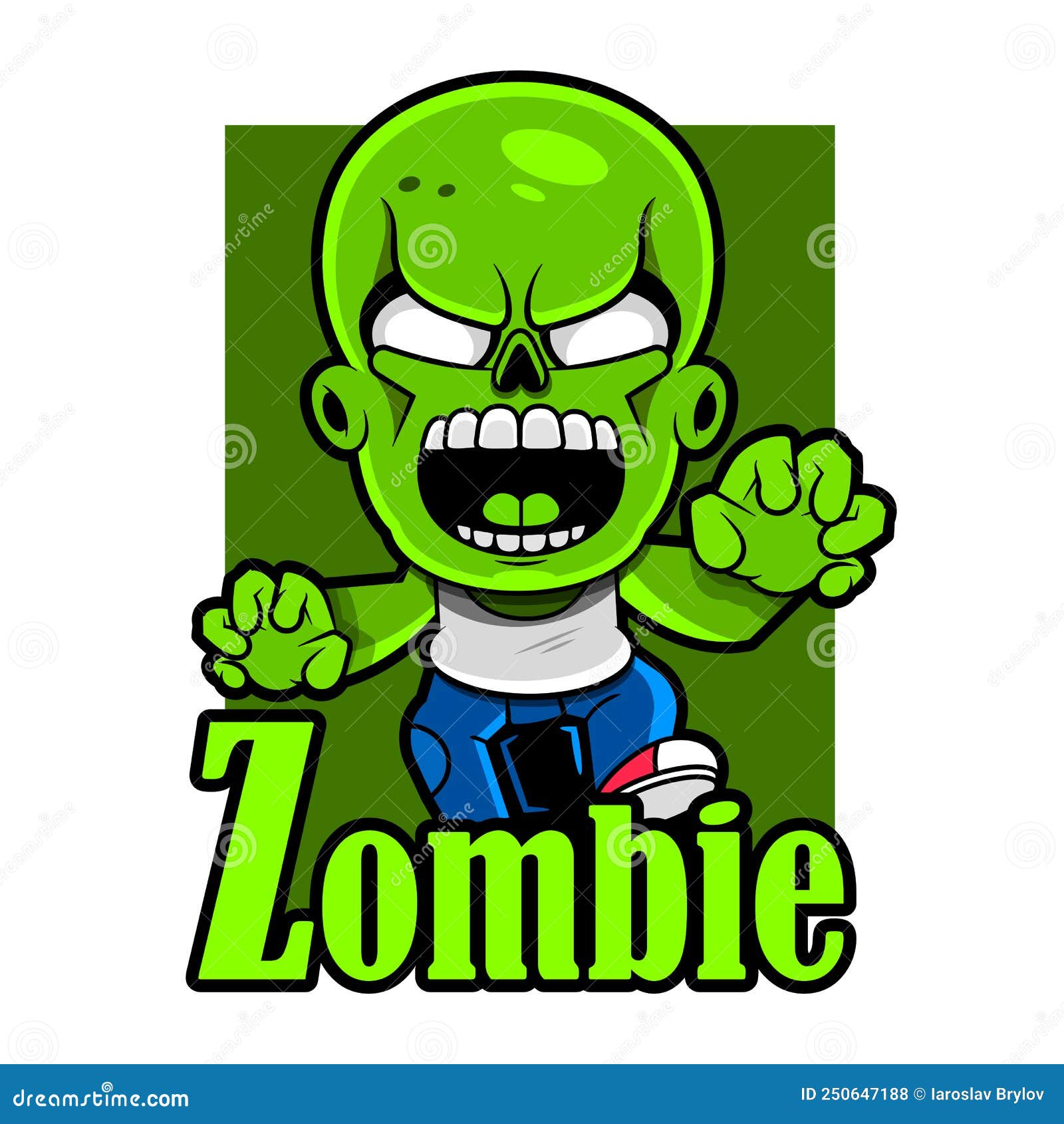 Vector illustration of halloween zombies. Green zombies. Ready for party. 31 October. Halloween Party