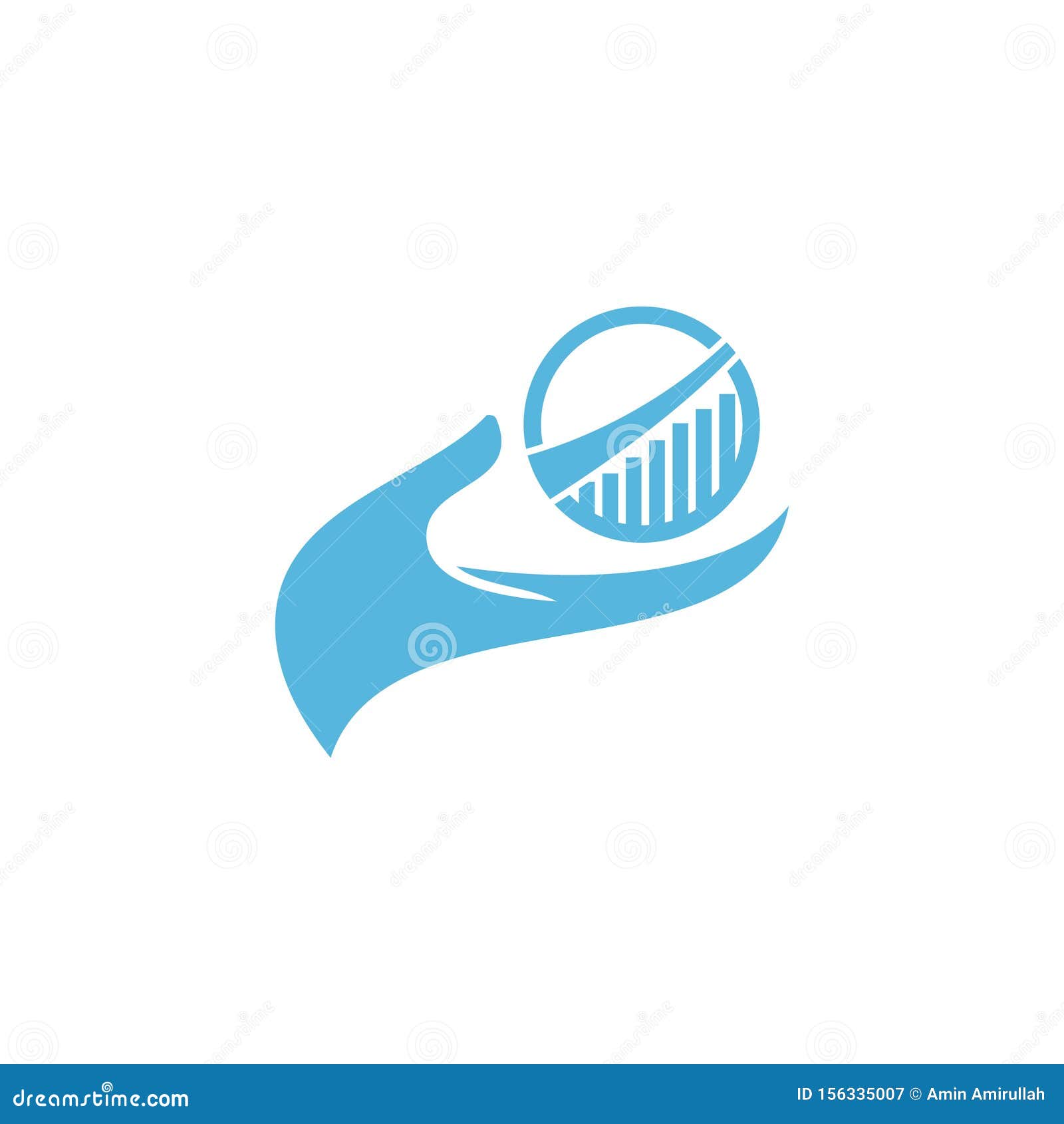 Vector Illustration Hand and Business Ball Icon Logo Design Stock