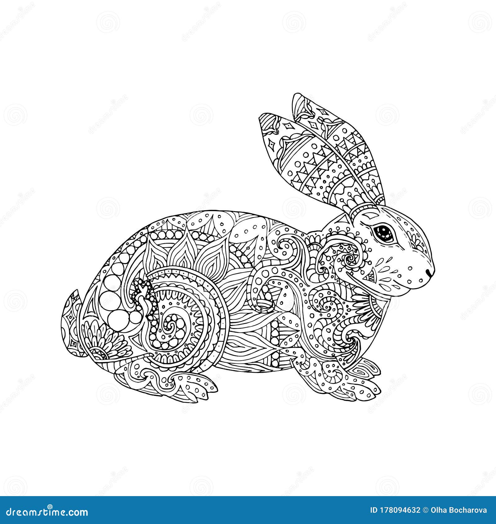 Download Vector Illustration Of Hand Drawing Rabbit. Easter ...