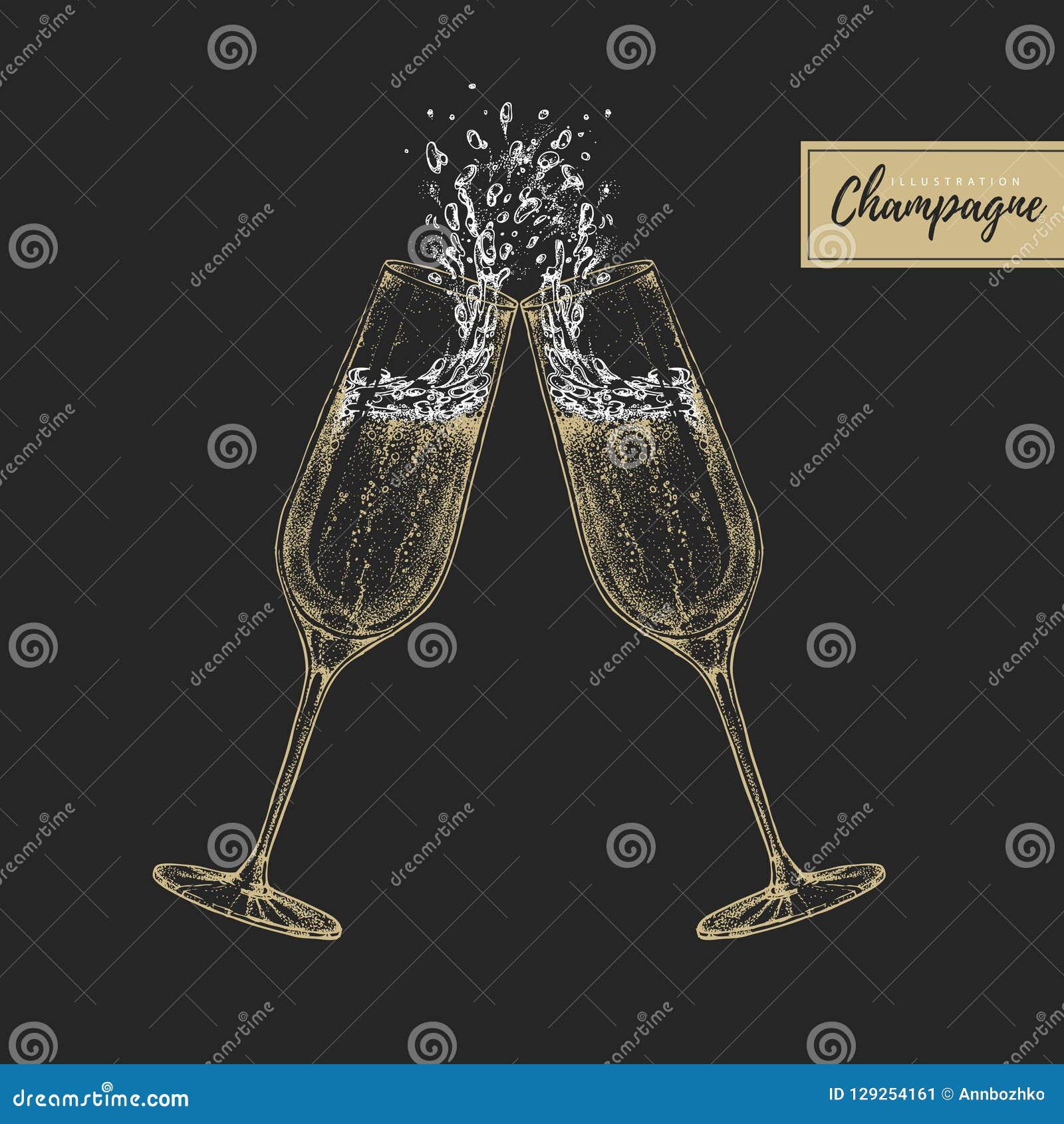 Clinking Champagne Flutes Cartoon Vector 17701423