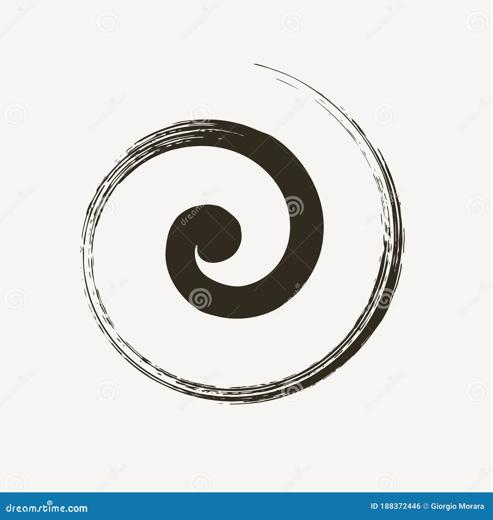 Vector Illustration of a Brush Painted Spiral Stock Vector Illustration of drawing, elegant