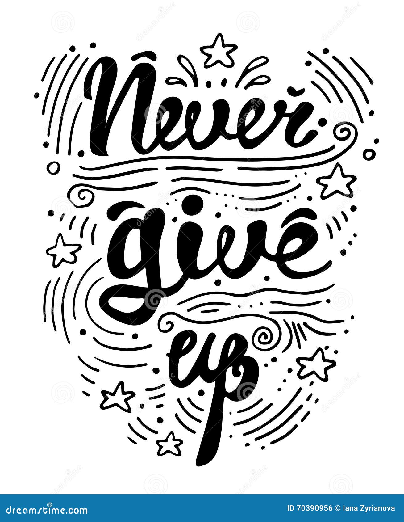 Never Give Up Quotes Doodle Vector Stock Illustration - Download Image Now  - Arguing, Art, Black And White - iStock