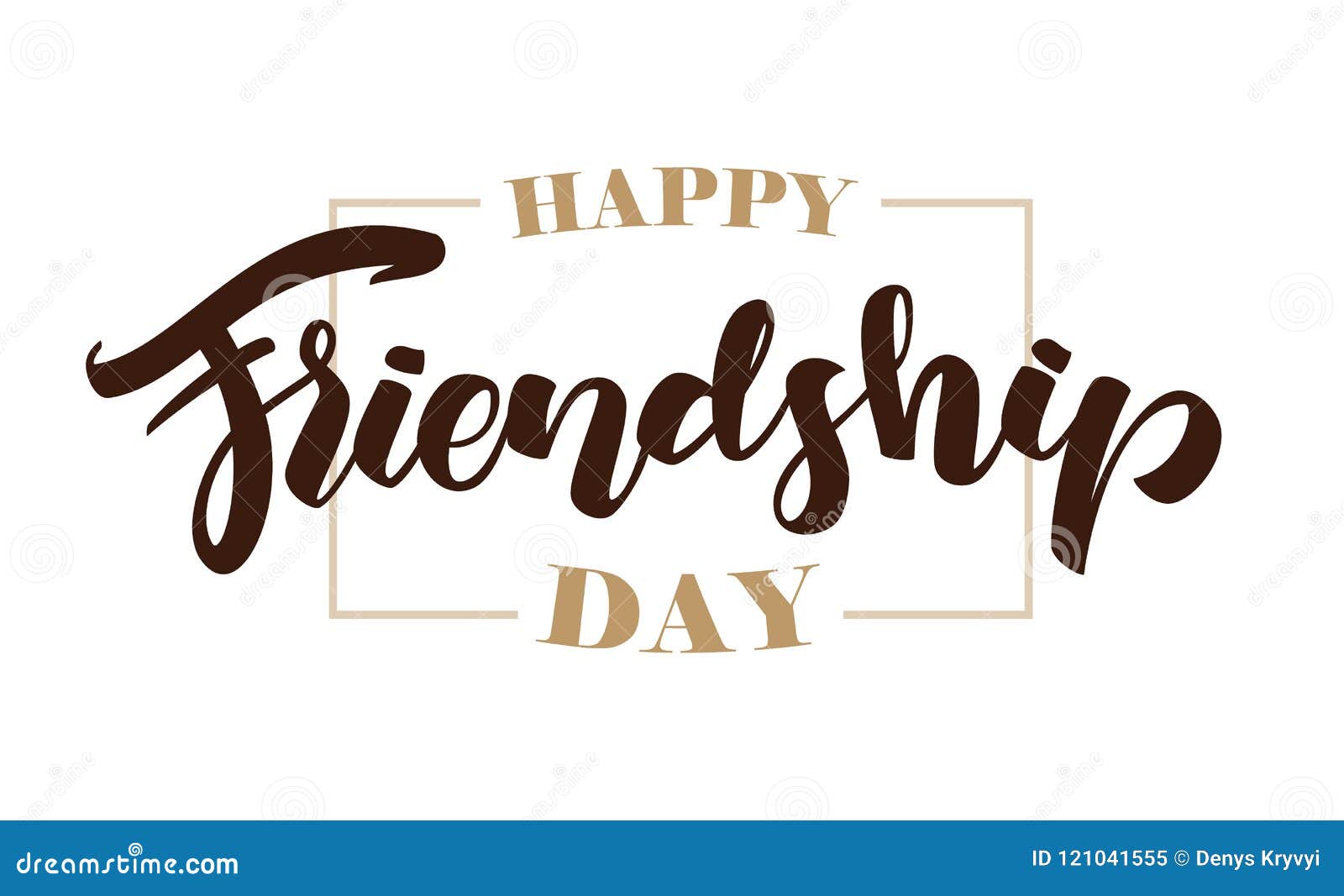 Vector Illustration: Hand Lettering of Happy Friendship Day with ...