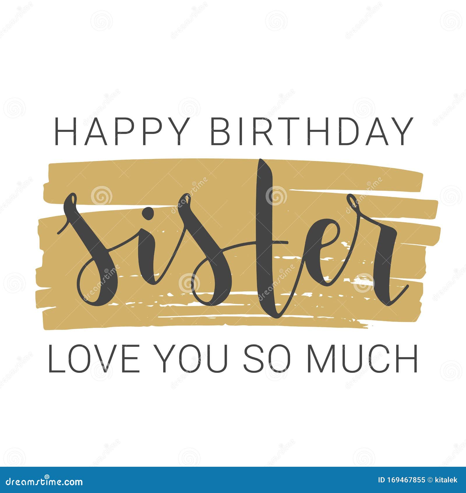 Download Handwritten Lettering Of Happy Birthday Sister. Vector ...
