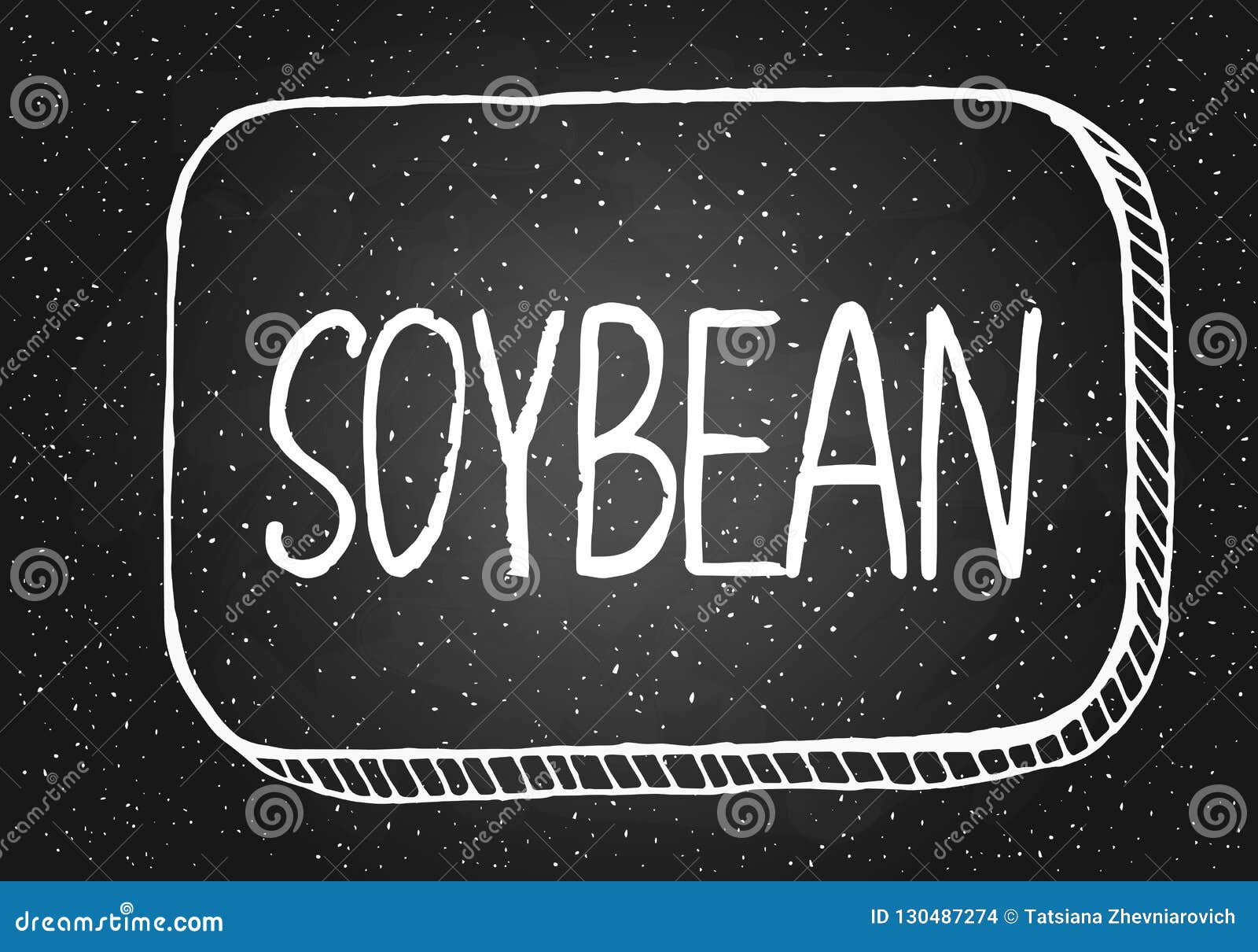Vector Illustration, Handwritten Word Soybean Stock Vector