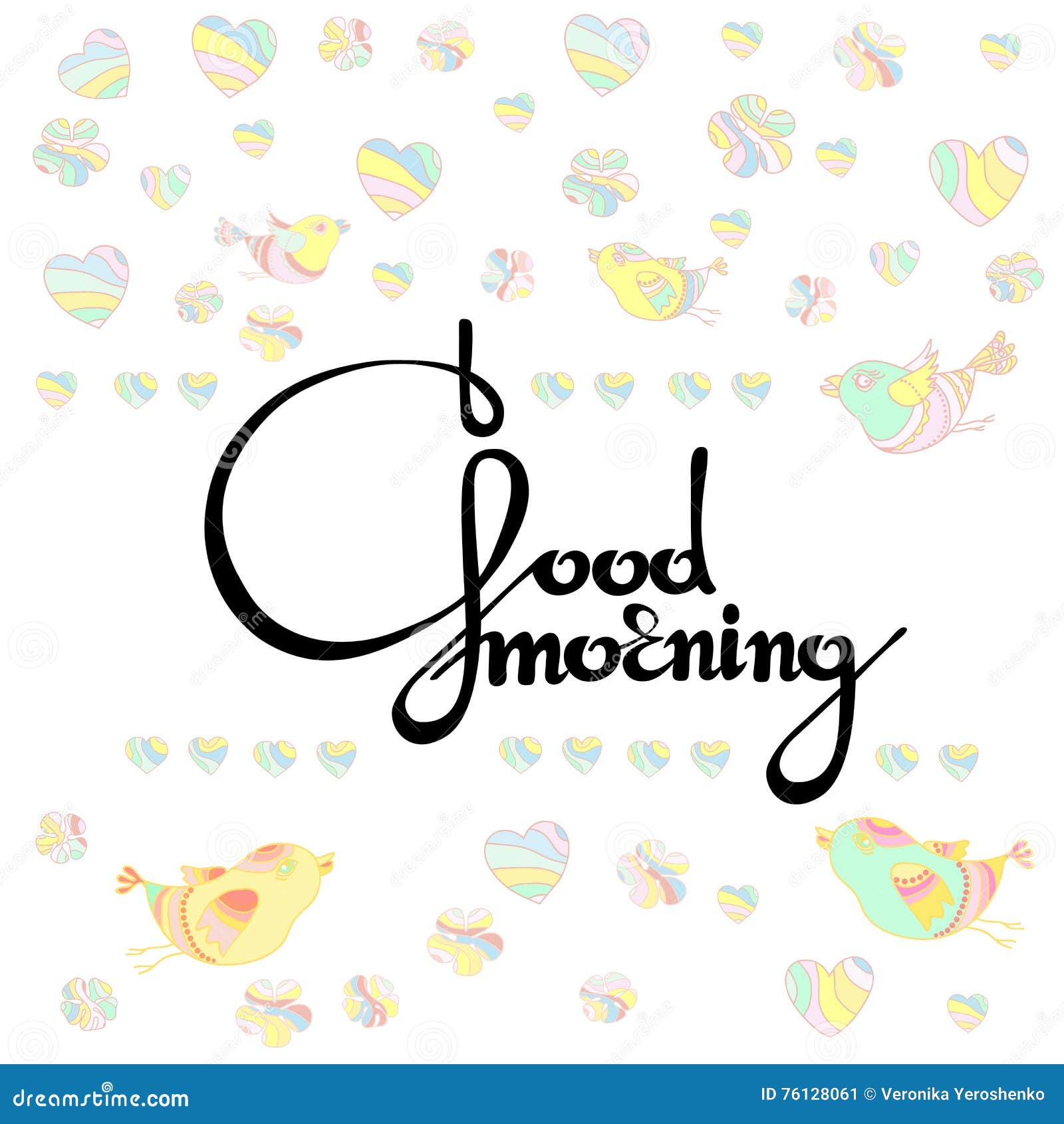 Vector Illustration of Handwritten Words Good Morning. Stock ...