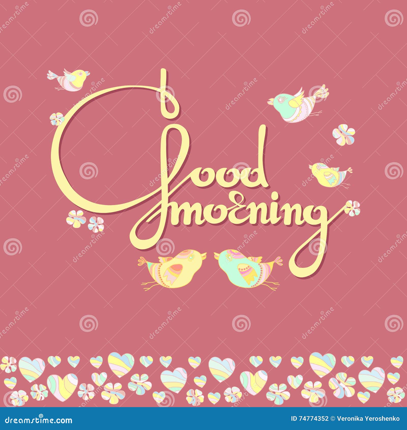 Vector Illustration of Handwritten Words Good Morning. Stock ...