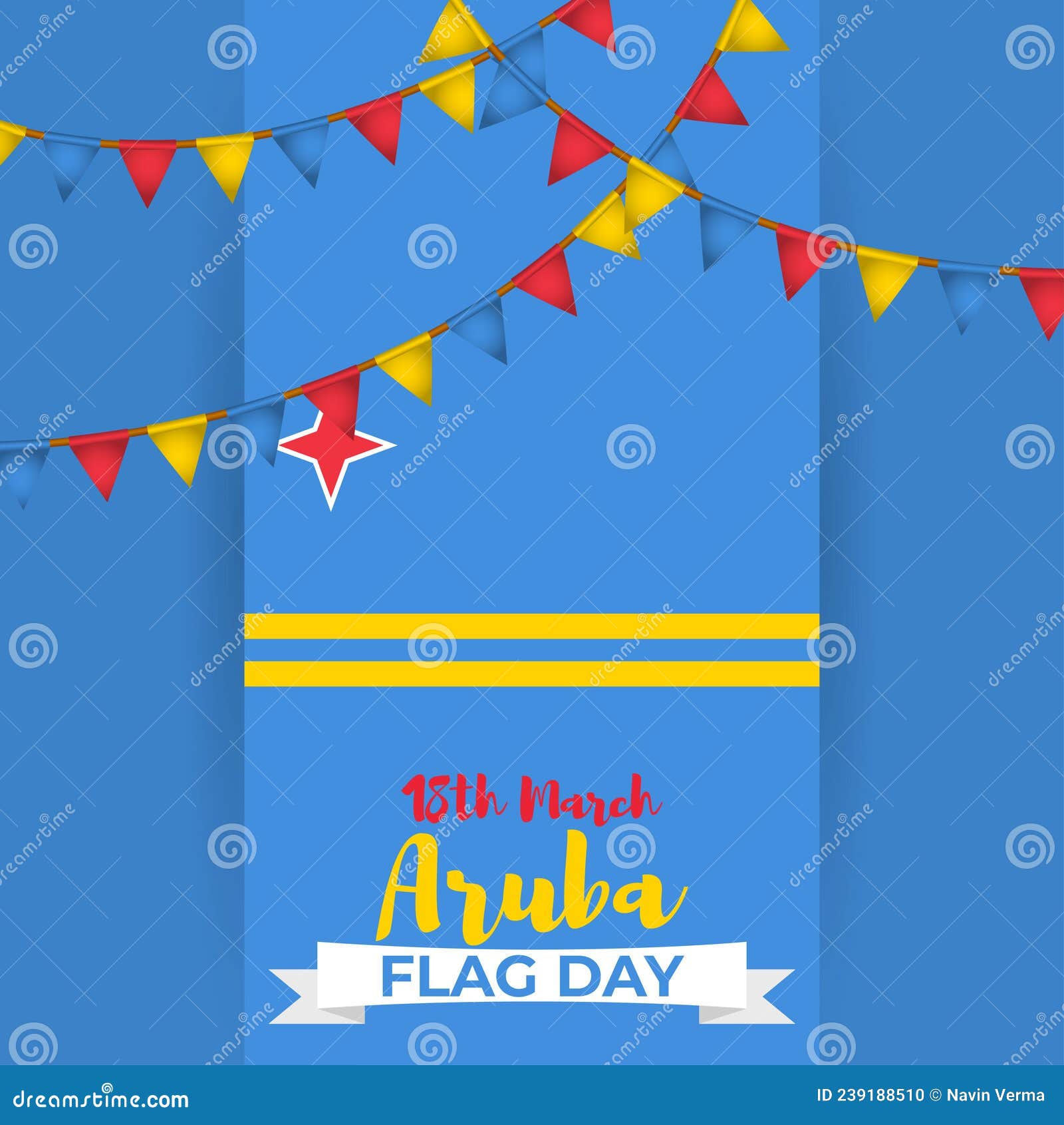Vector Illustration for Happy Aruba Flag Day Stock Vector