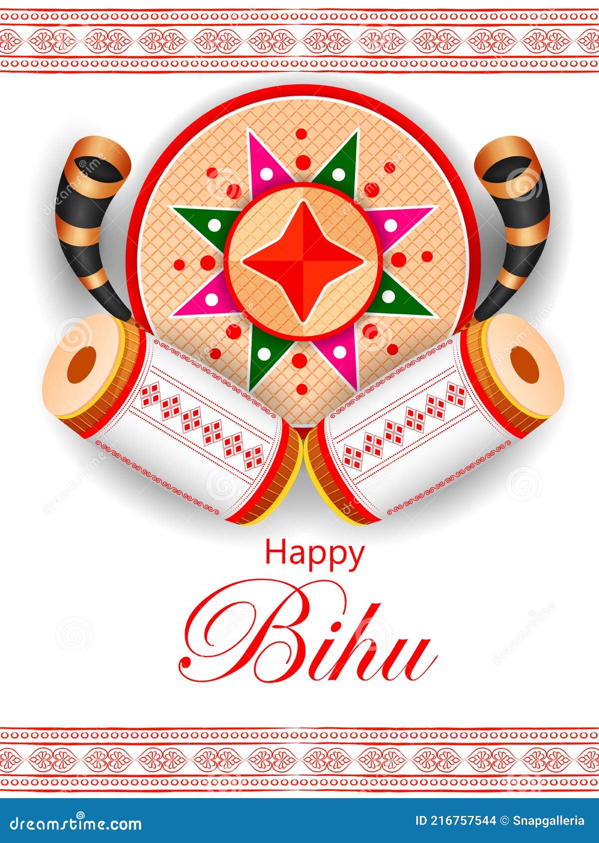 Vector Illustration of Happy Bihu Festival of Assam Celebrated for ...