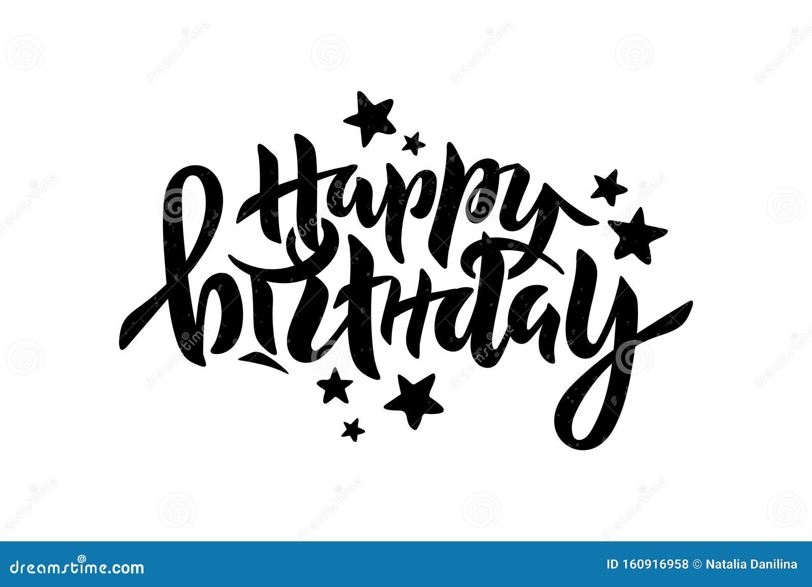 Vector Illustration of Happy Birthday Inscription for Party ...