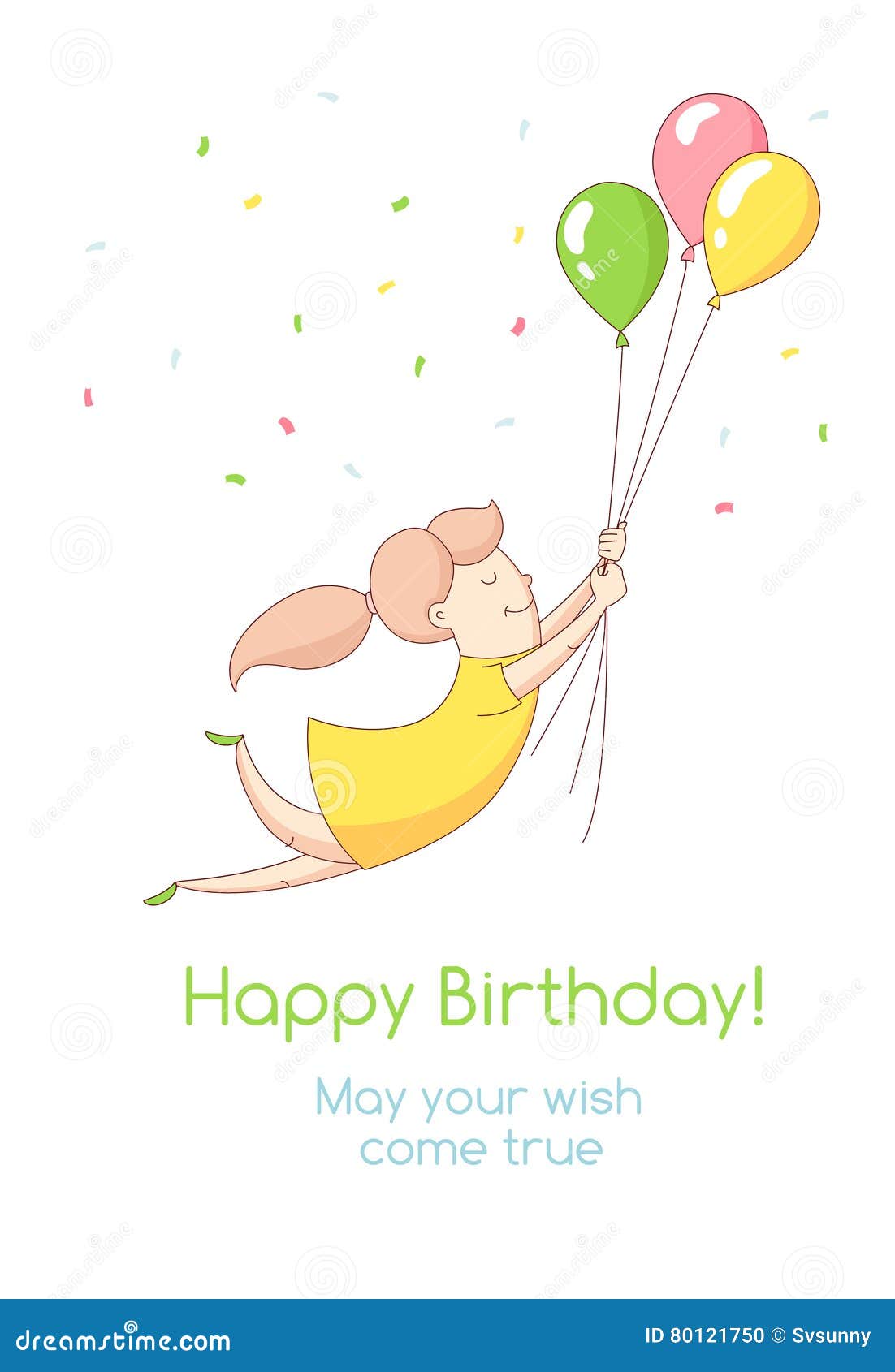 Vector Illustration Happy Birthday Party Greeting Card Invitation Funny ...