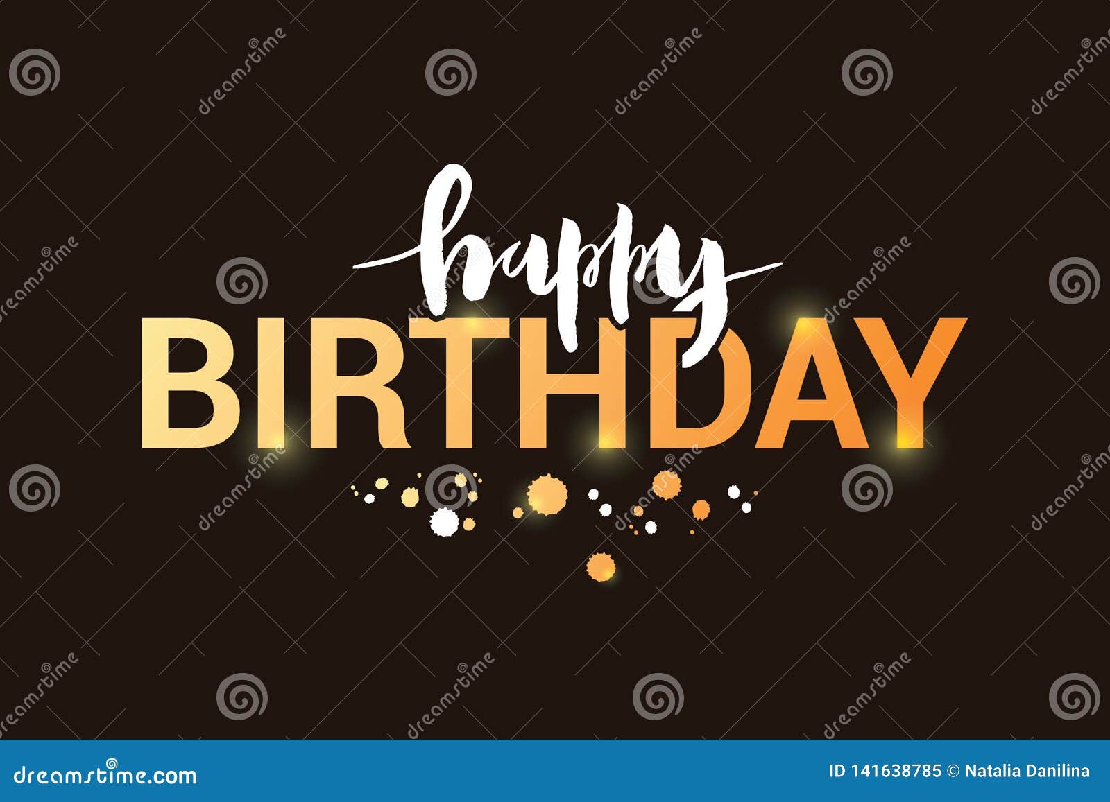 Vector Illustration of Happy Birthday Title for Greeting Card ...