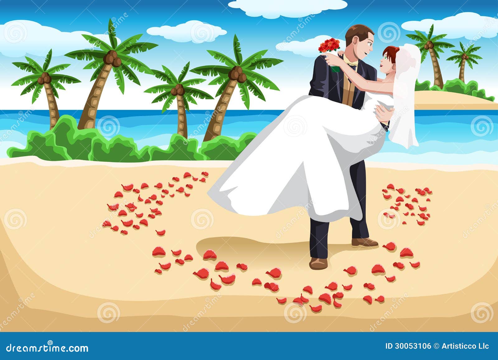 Beach Wedding Stock Illustrations 5 775 Beach Wedding Stock