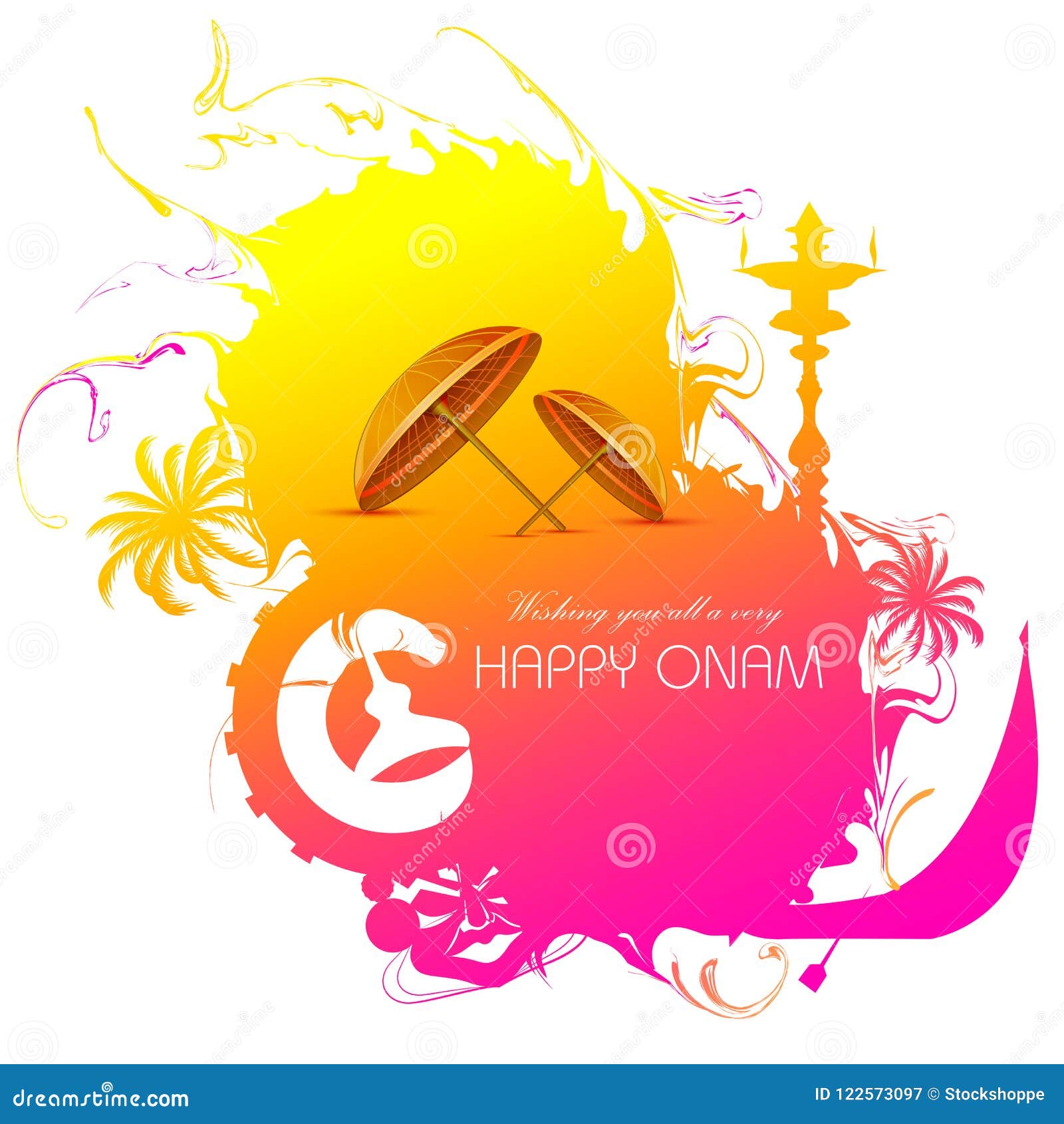 Happy Onam Background for Festival of South India Kerala Stock Vector -  Illustration of malayalam, happy: 122573097