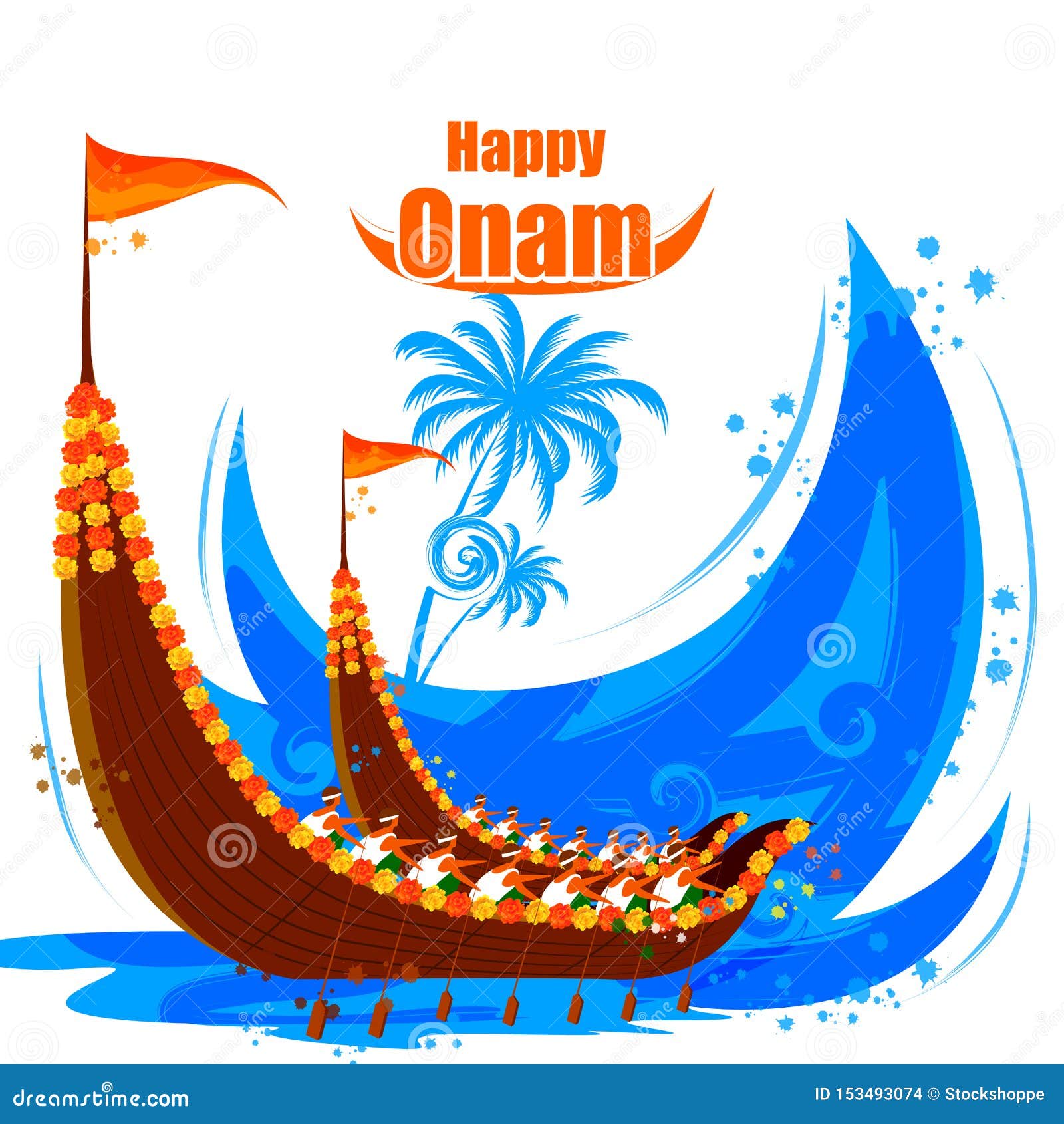 Vector Illustration of Happy Onam Festival Background of Kerala Stock Vector  - Illustration of event, editable: 153493074