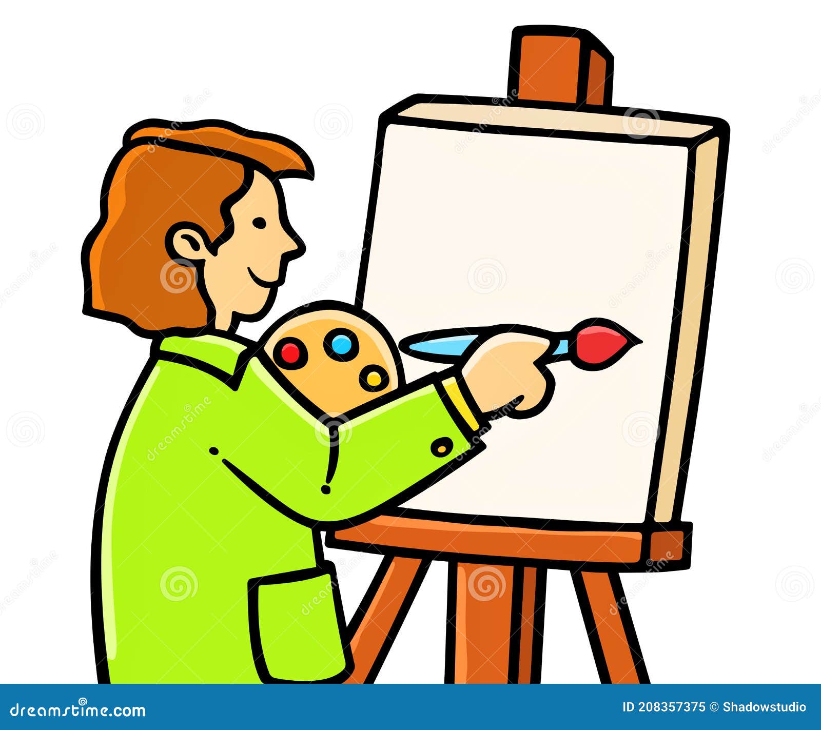 Young Painter Artist Cartoon Clipart | CartoonDealer.com #208357375