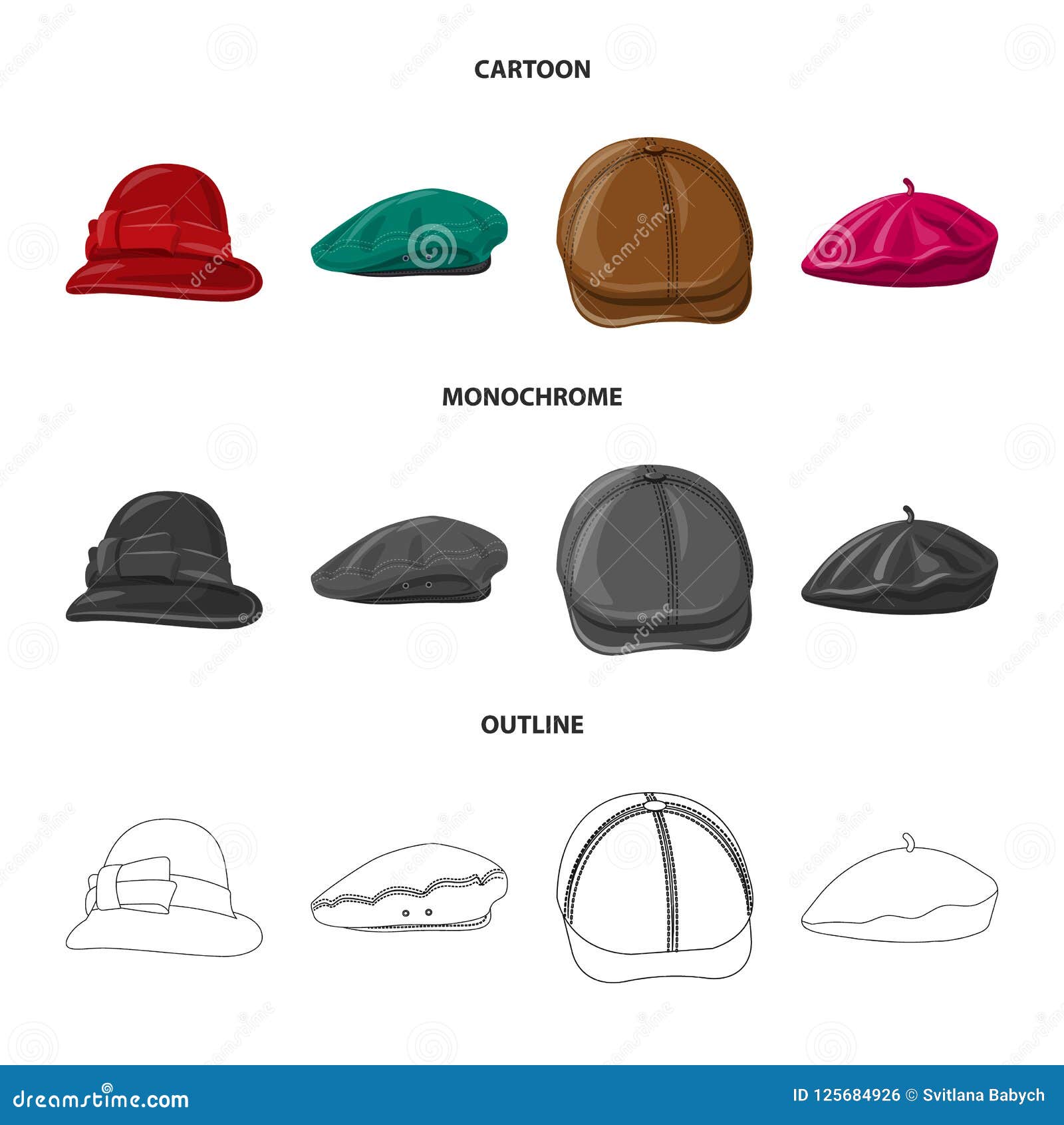 Vector Design of Headwear and Cap Logo. Set of Headwear and Accessory ...