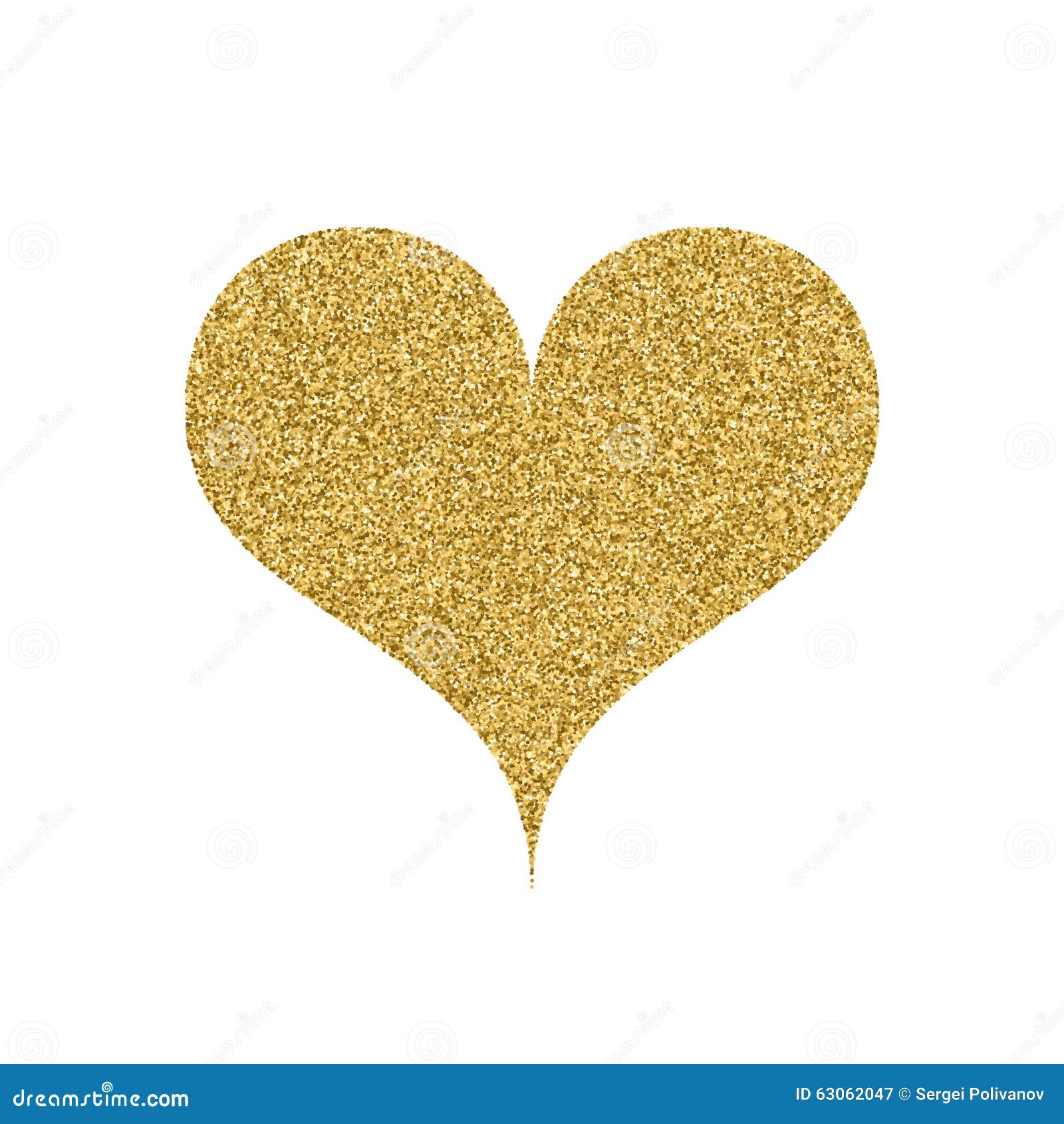 Vector Illustration of a Heart of Gold Stock Vector - Illustration of