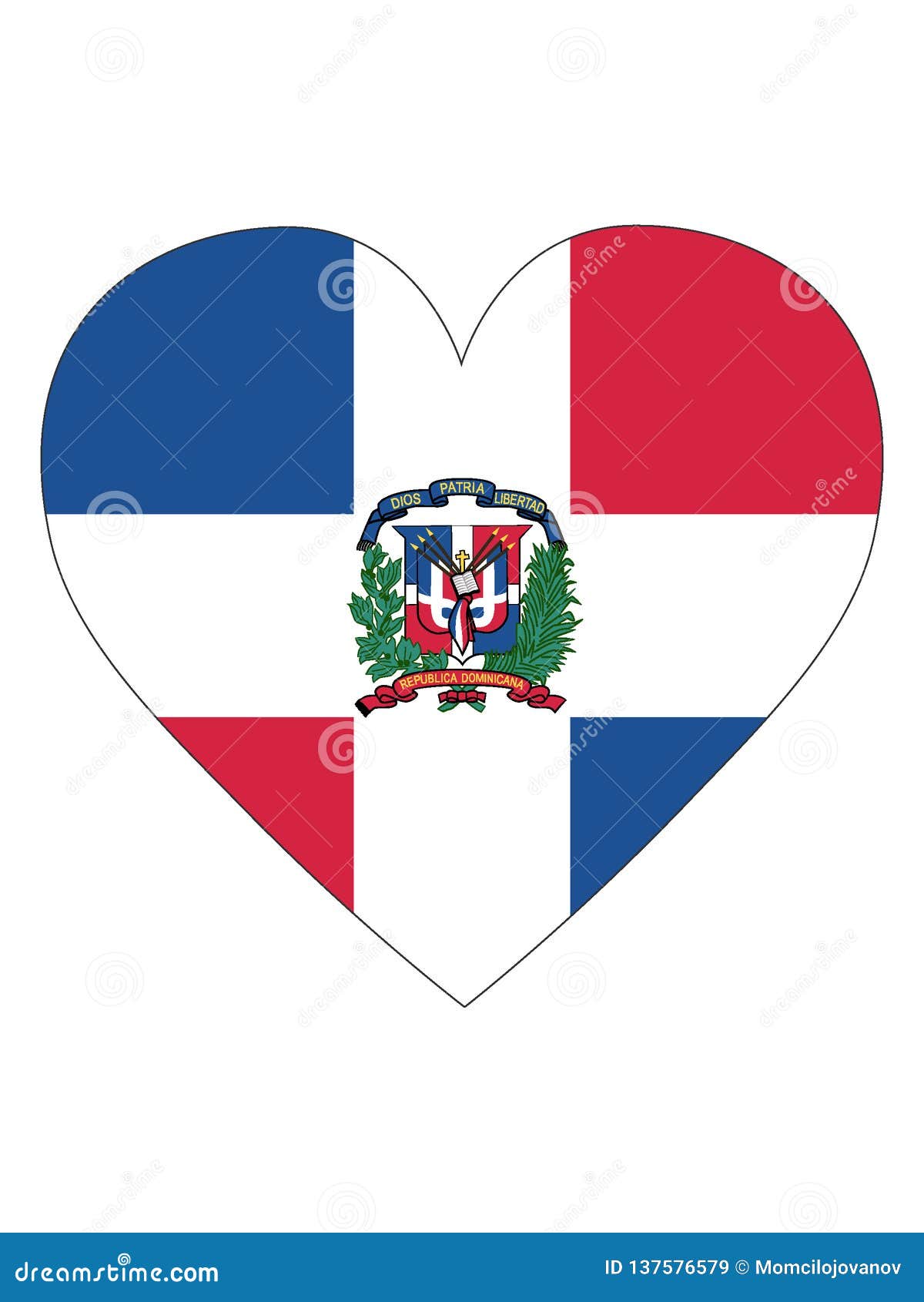 Heart Shaped Flag Of Dominican Republic Stock Vector Illustration Of Bulgaria Flag 137576579