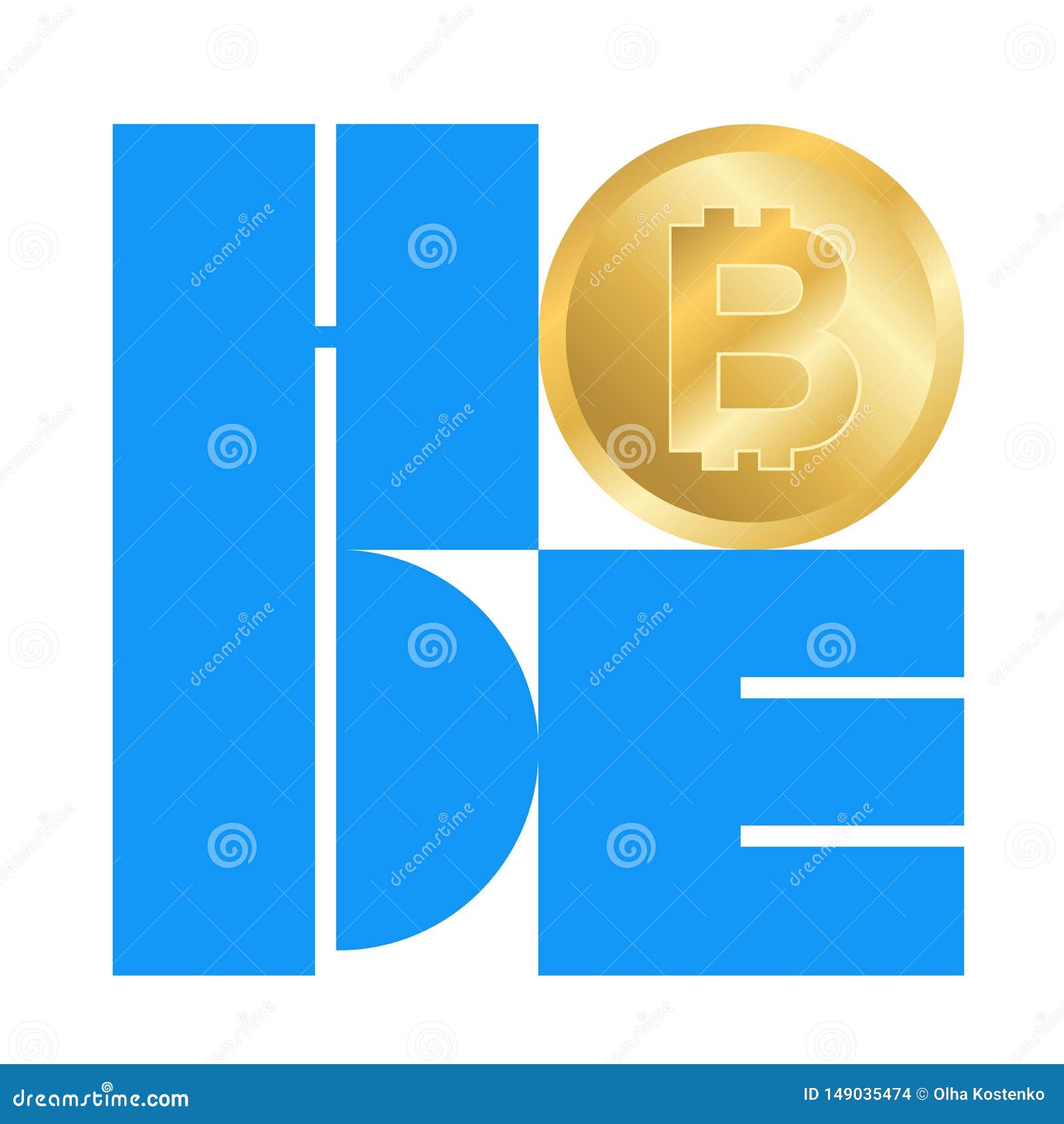 Hope Bitcoin Card on White Background Stock Vector - Illustration of cash,  mining: 149035474