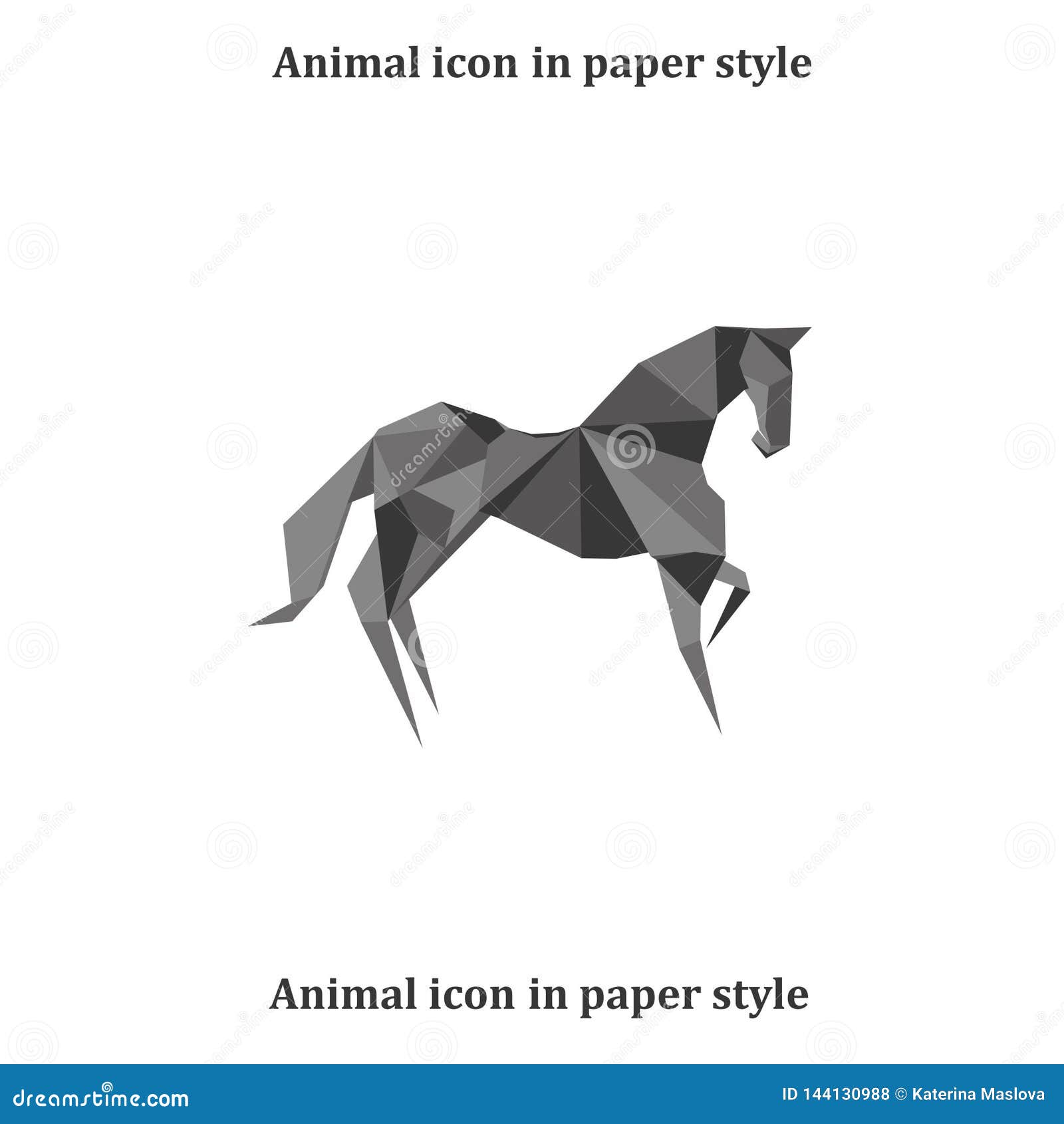 Vector Illustration Of A Horse In Paper Style Stock Vector