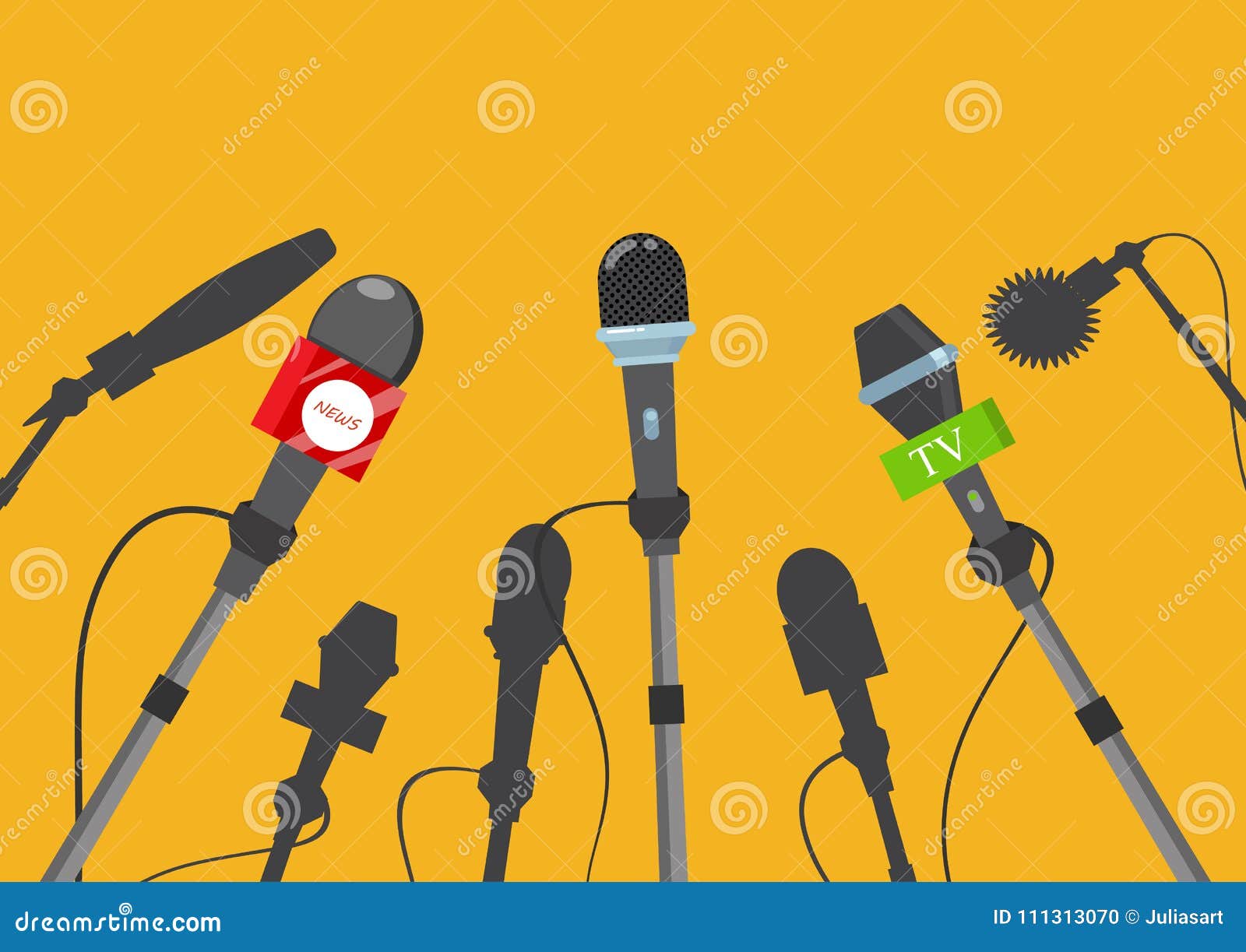 Vector Illustration. Hot News, Mass Media Concept. Stock Vector