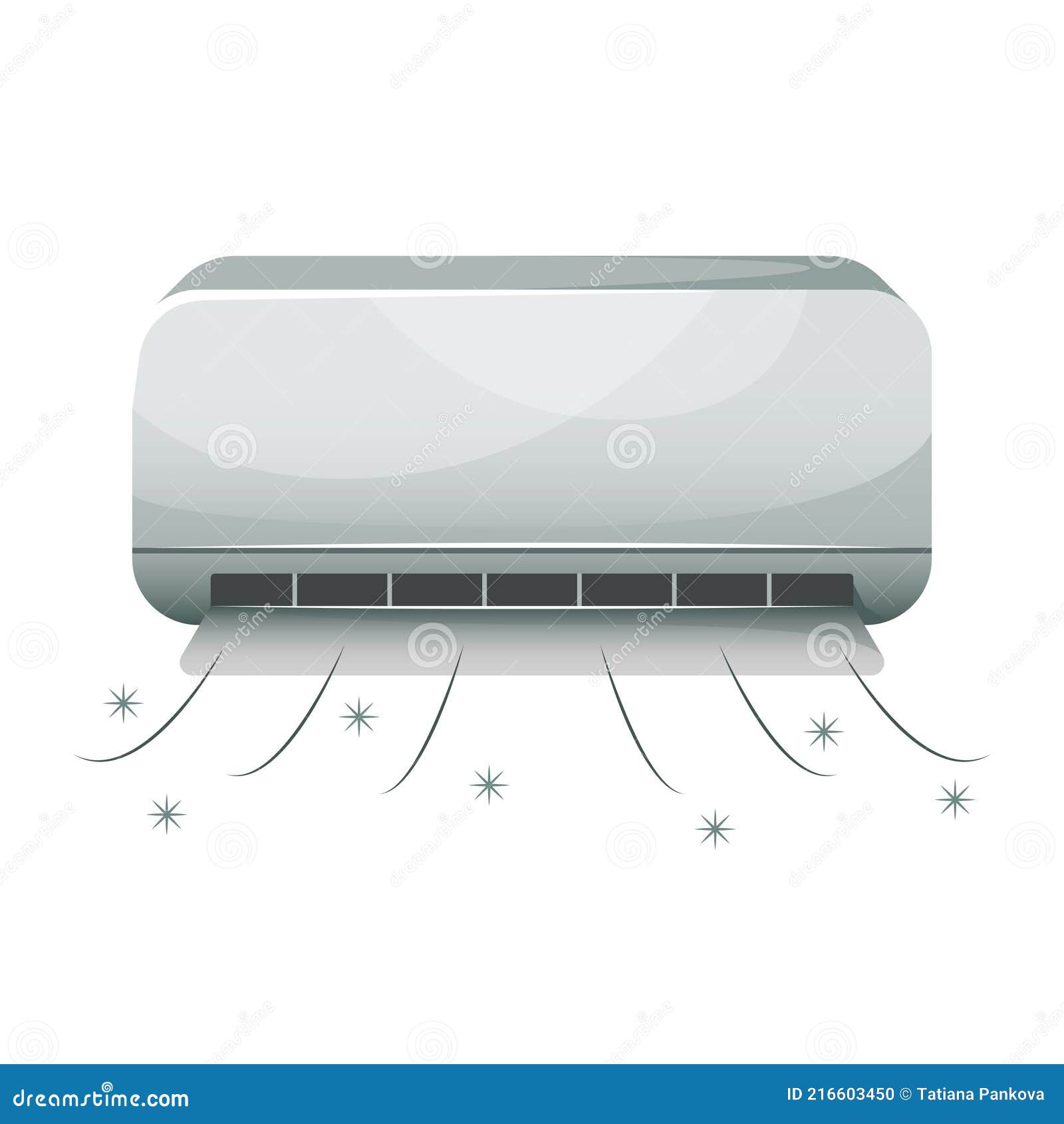 Vector Illustration of a Household Air Conditioner. Isolated Illustration Stock Vector