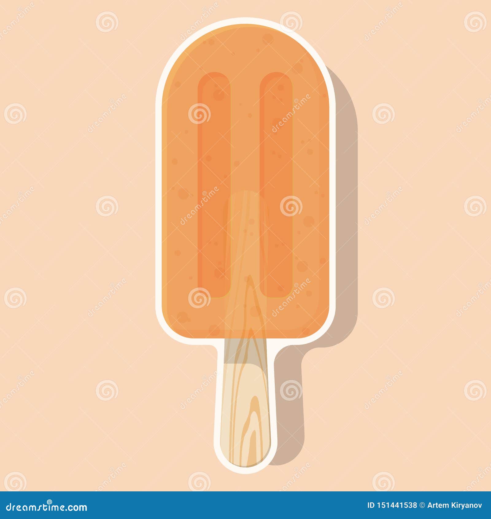 Vector Illustration of Ice Cream or Popsicle in Cartoon Style Stock Vector  - Illustration of bright, label: 151441538