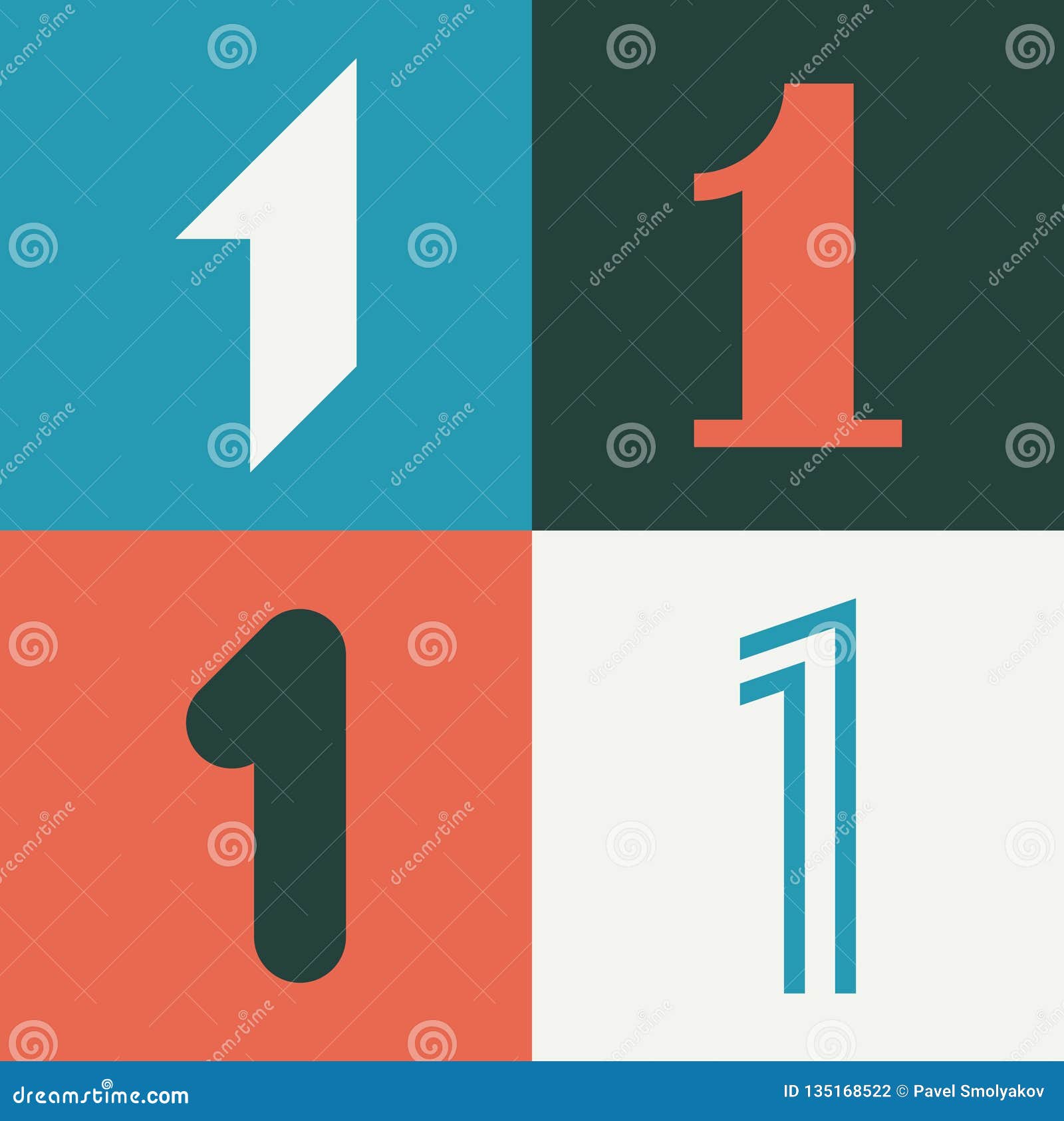 Vector Illustration Icon Set of Number 1 Stock Vector - Illustration of ...